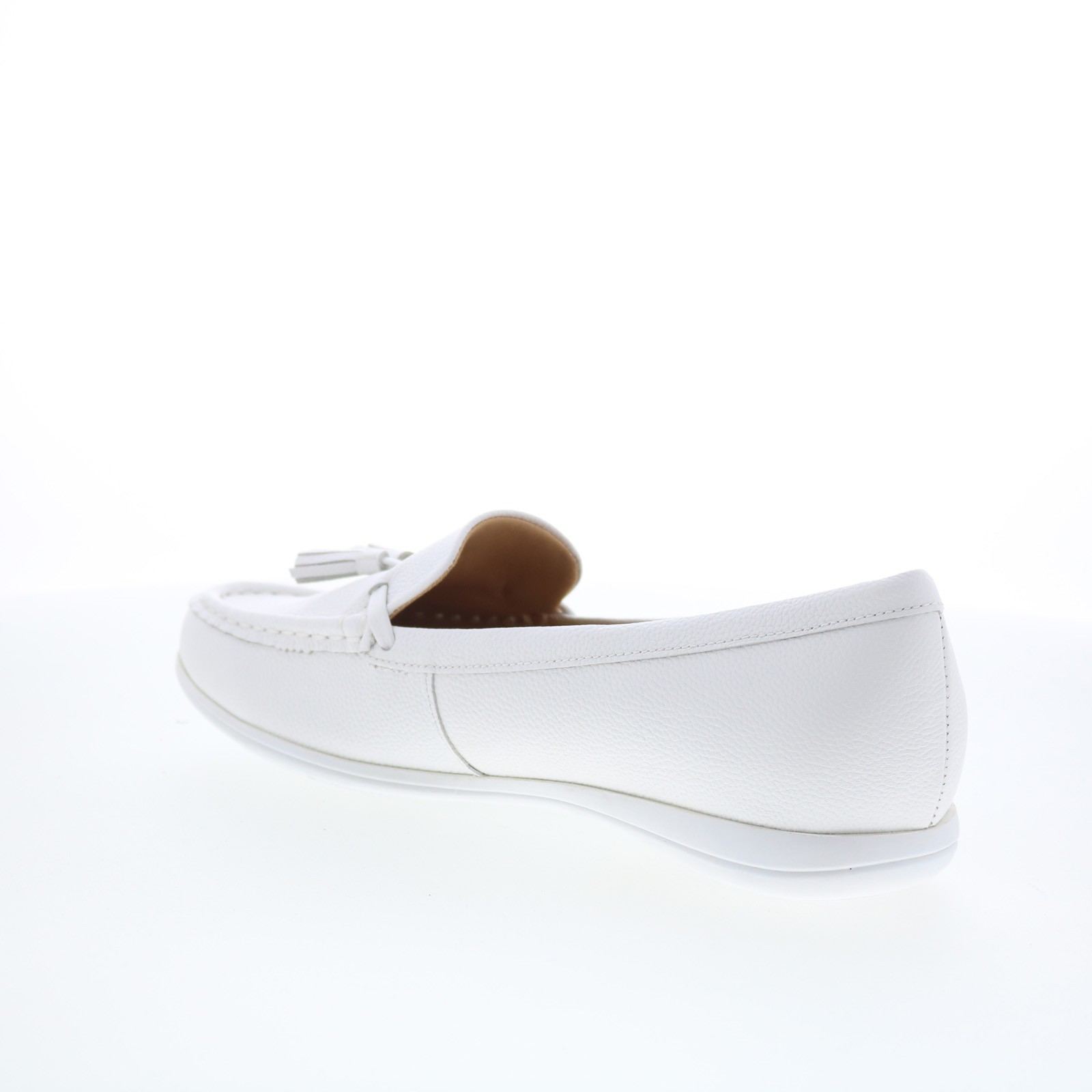 Trotters Dawson T2254-100 Womens White Leather Slip On Loafer Flats Shoes