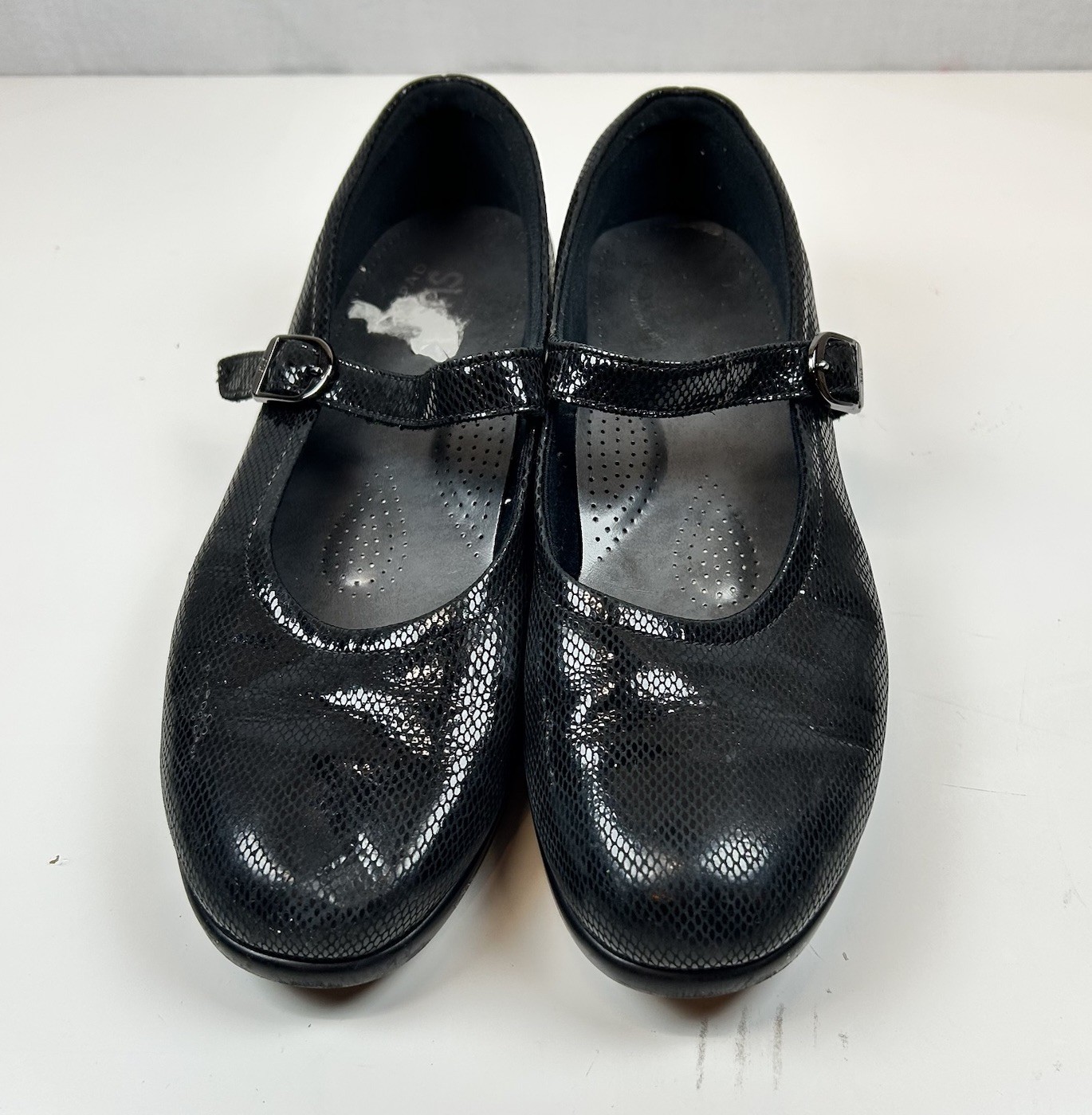 SAS Maria Mary Jane Black Snake Whimsigoth Academia Leather Comfort Sz 9.5 W