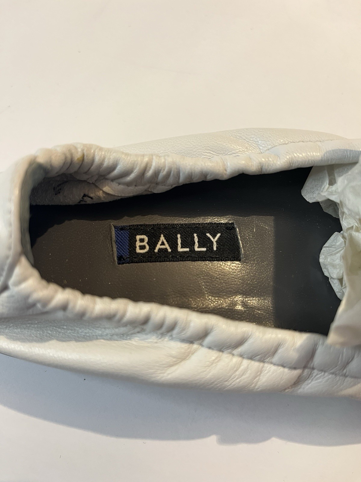 BALLY White Leather Slip On Shoes Italy Size 6.5 / 36.5 Comfort Minimalist