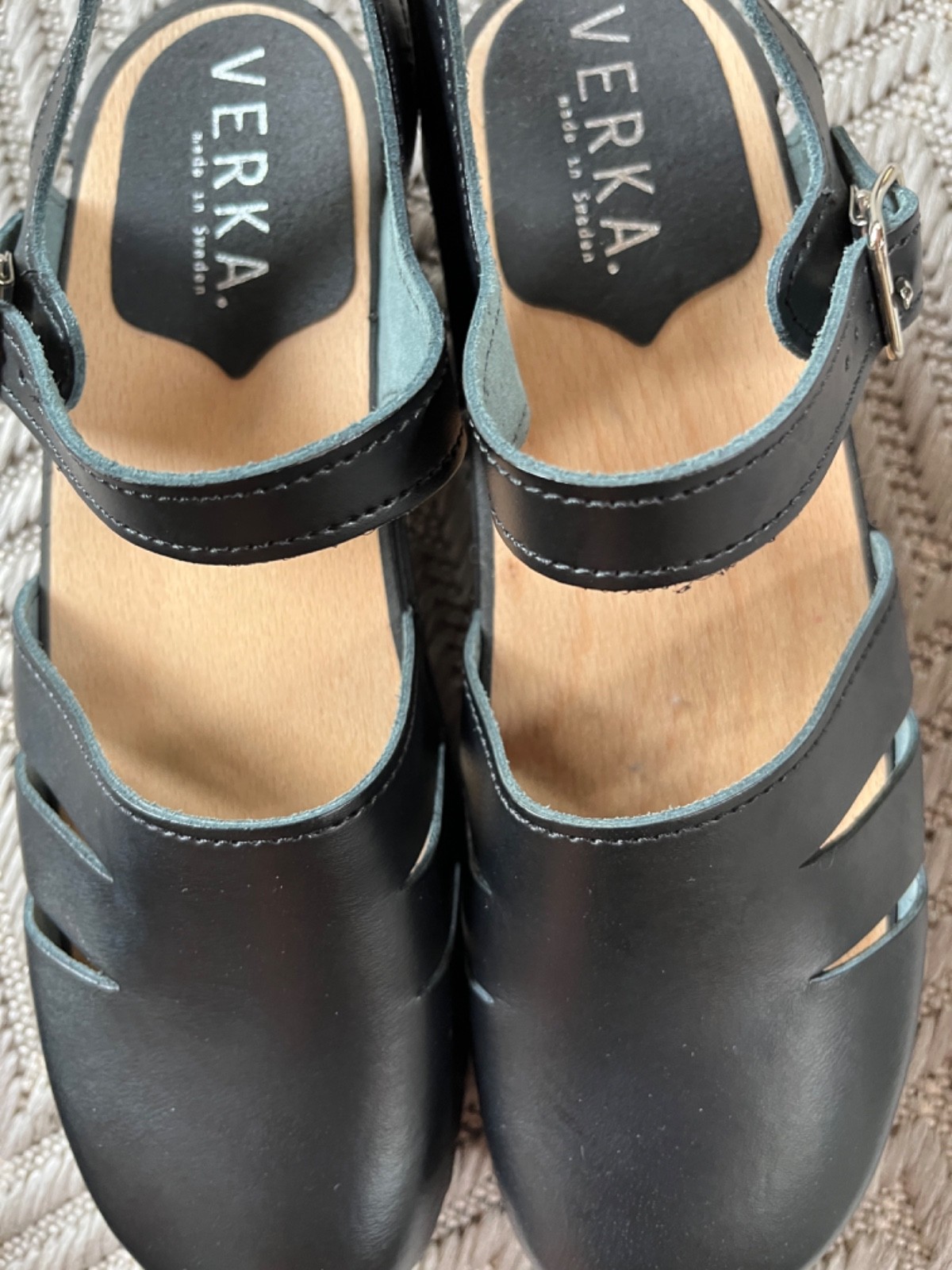 VERKA Clogs LIVLIG Swedish Comfort Clogs Size 41 US 10-10.5 Leather BLACKBERRY
