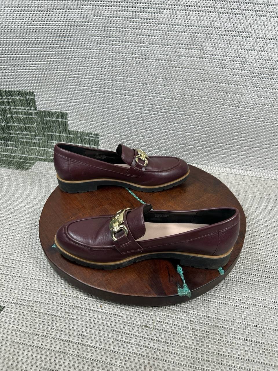 Kate Spade Shoes Womens Size 10 M Kolby Loafer Burgundy Leather Horsebit Slip On