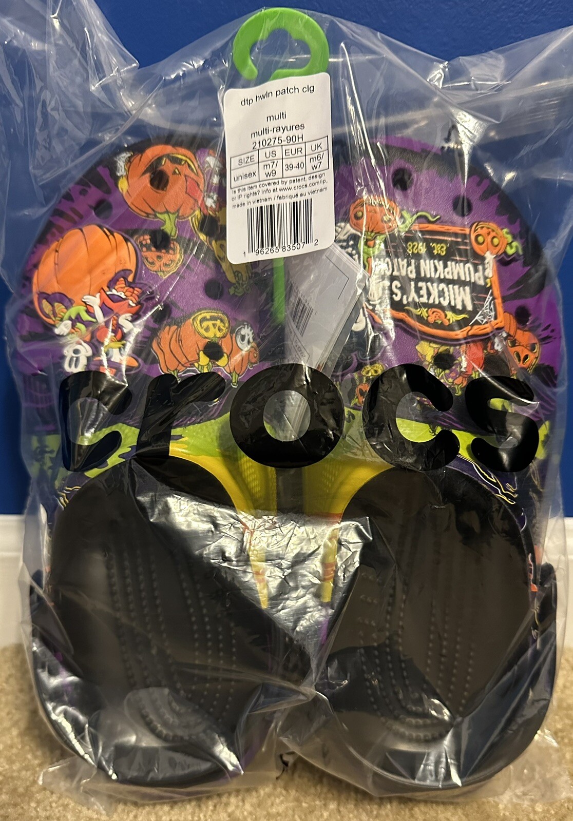 Disney Parks Halloween 2024 Mickey’s Pumpkin Patch Clogs Crocs Size M7/W9 NWT