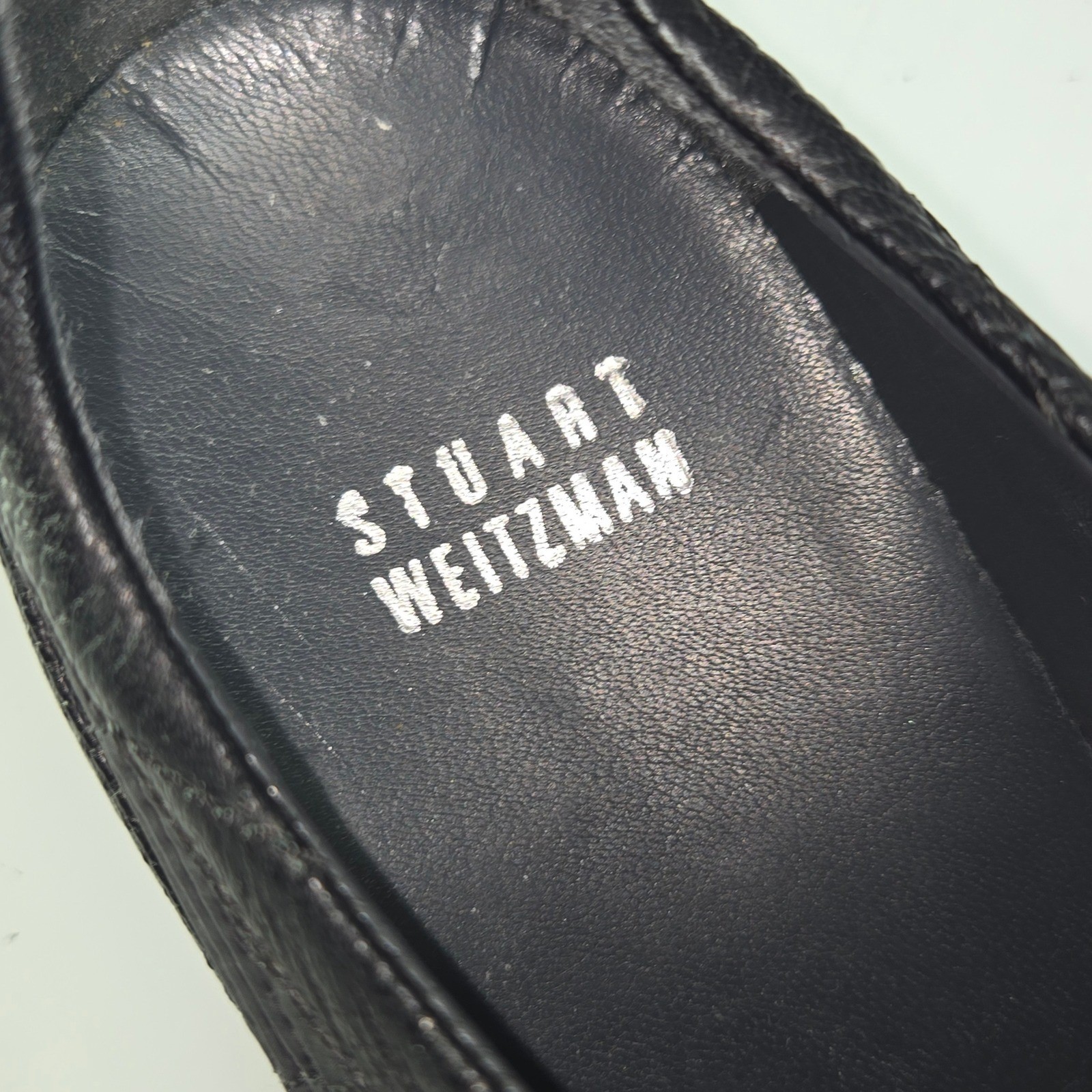 Stuart Weitzman Black Leather Studded Embellished Strap Sneakers Shoes Size 7