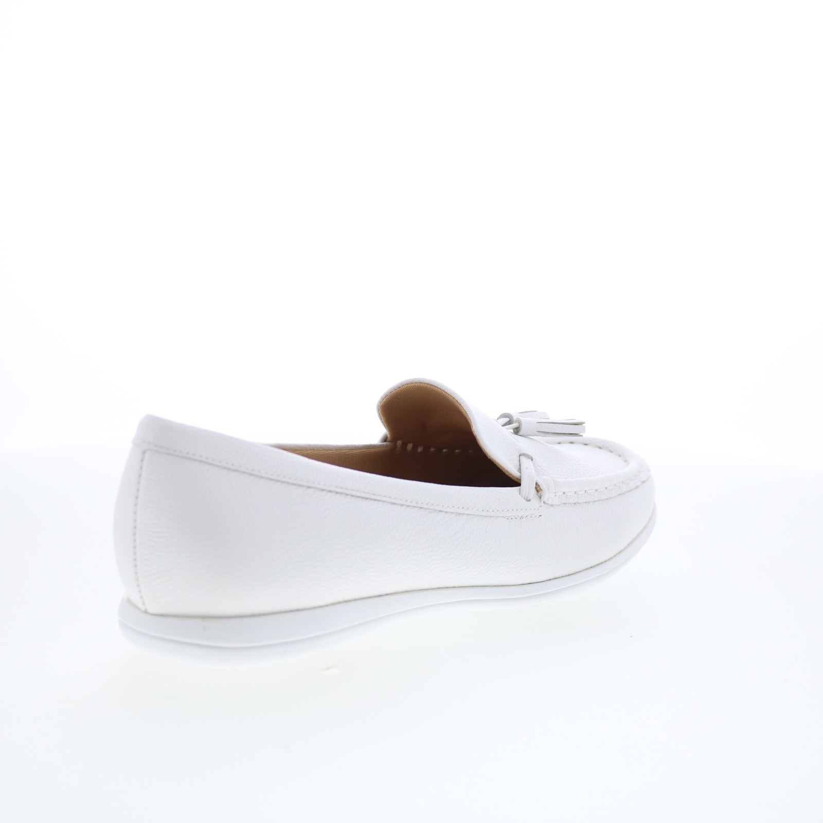 Trotters Dawson T2254-100 Womens White Leather Slip On Loafer Flats Shoes