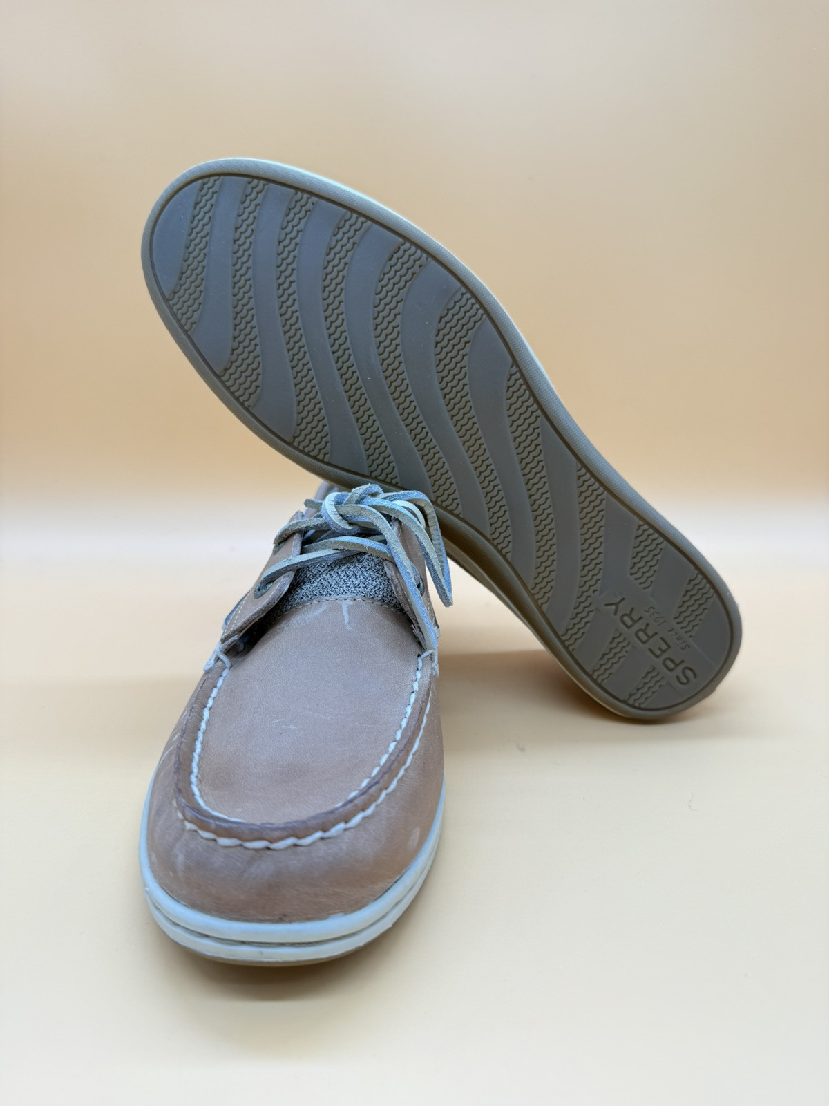 Sperry Women’s Koifish Linen Oats Boat Shoes – Tan – Size US 8.5 – STS95589
