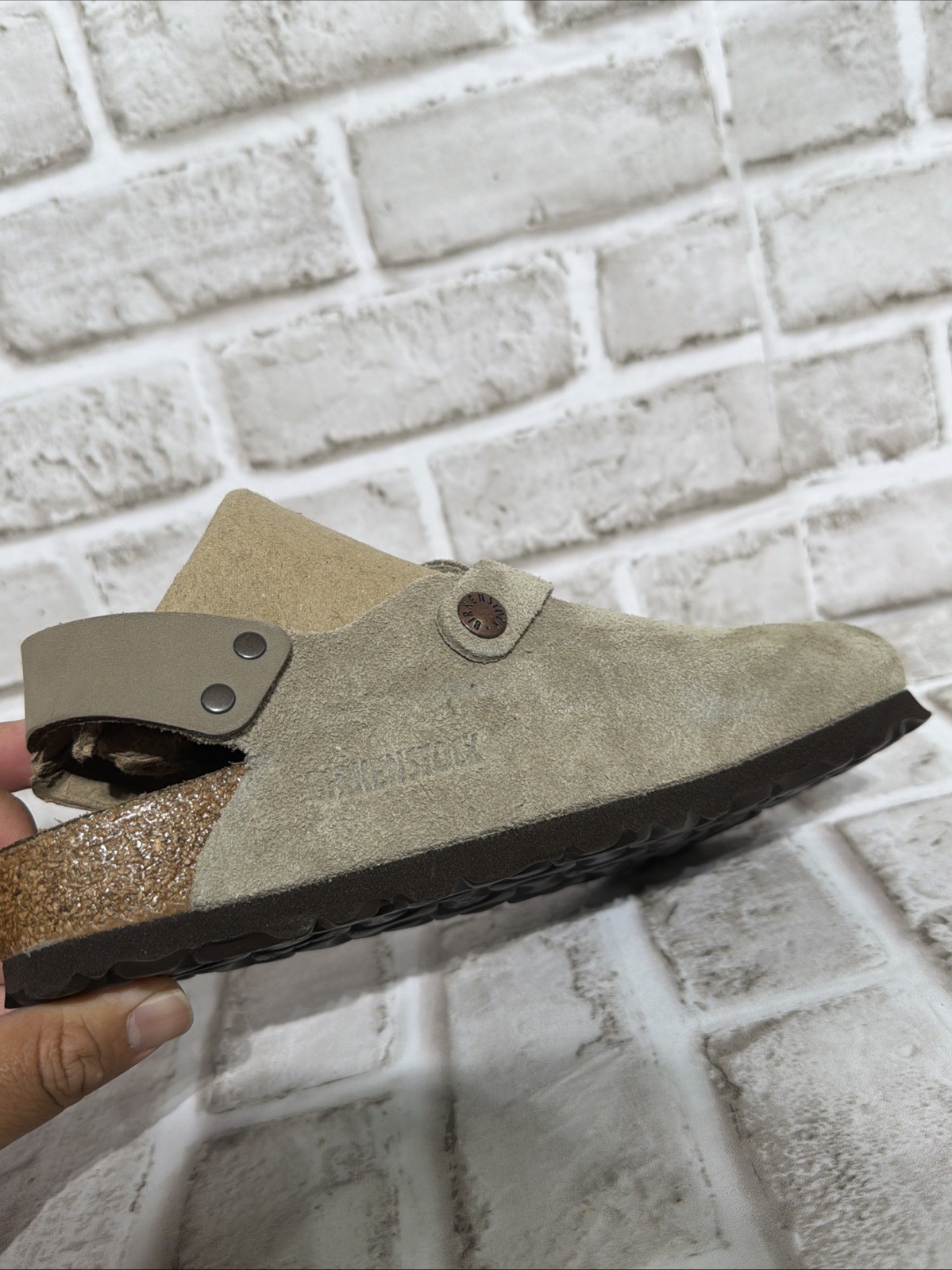 Birkenstock Tokio Women’s Taupe Suede Clogs Sz 5 Narrow Width New