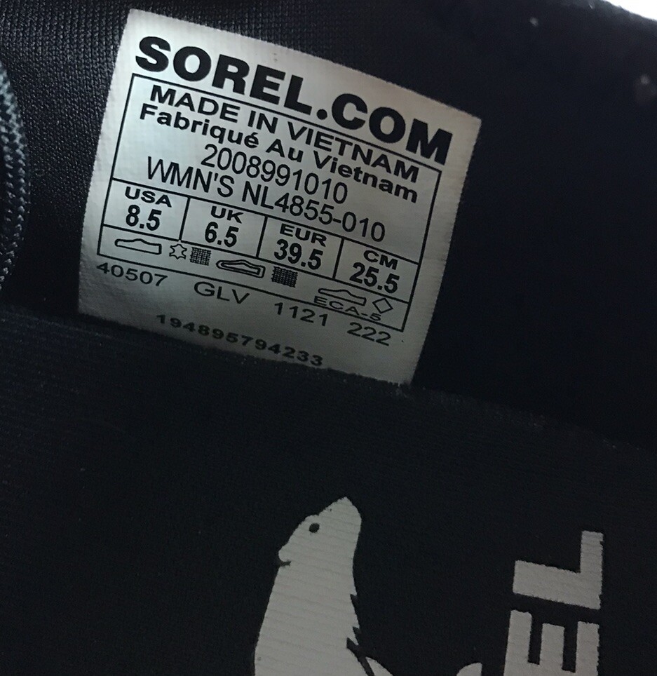 Sorel Ona 503 Low Black Jet Women’s Shoe Textile/ Suede Sz 8.5 US