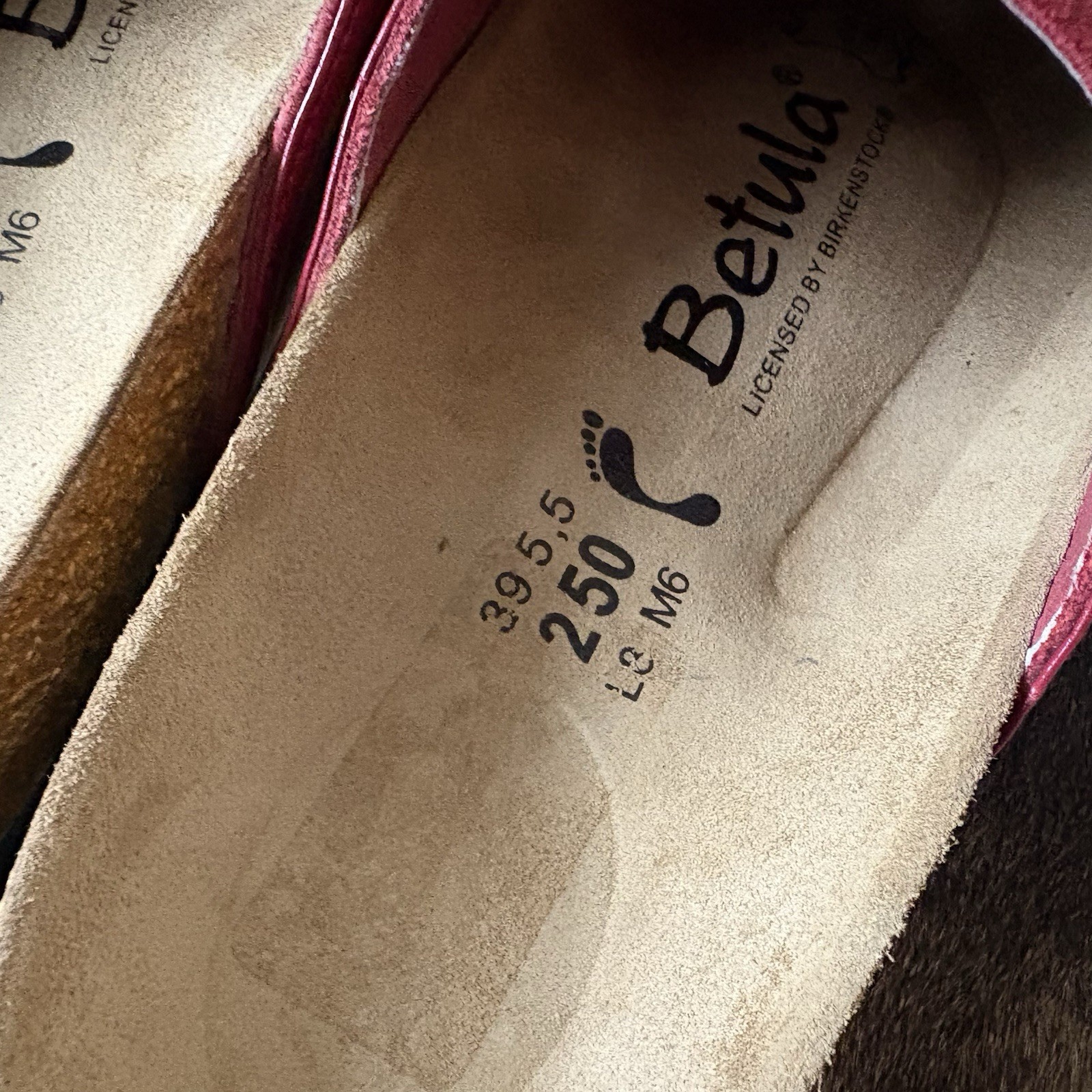 BETULA BY BIRKENSTOCK Red Studded Suede Clogs Size 8