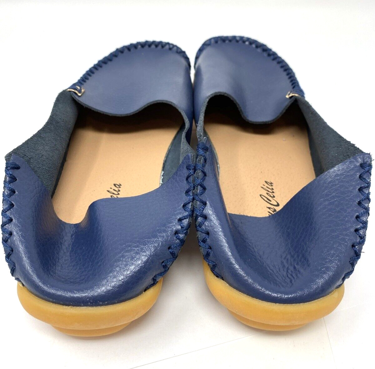 Venus Celia Navy Blue Leather Slip On Shoes Size 7M
