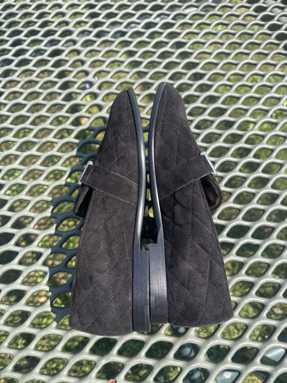 Tods Women Quilted Loafers Suede Diamond Pattern Italy Size 36