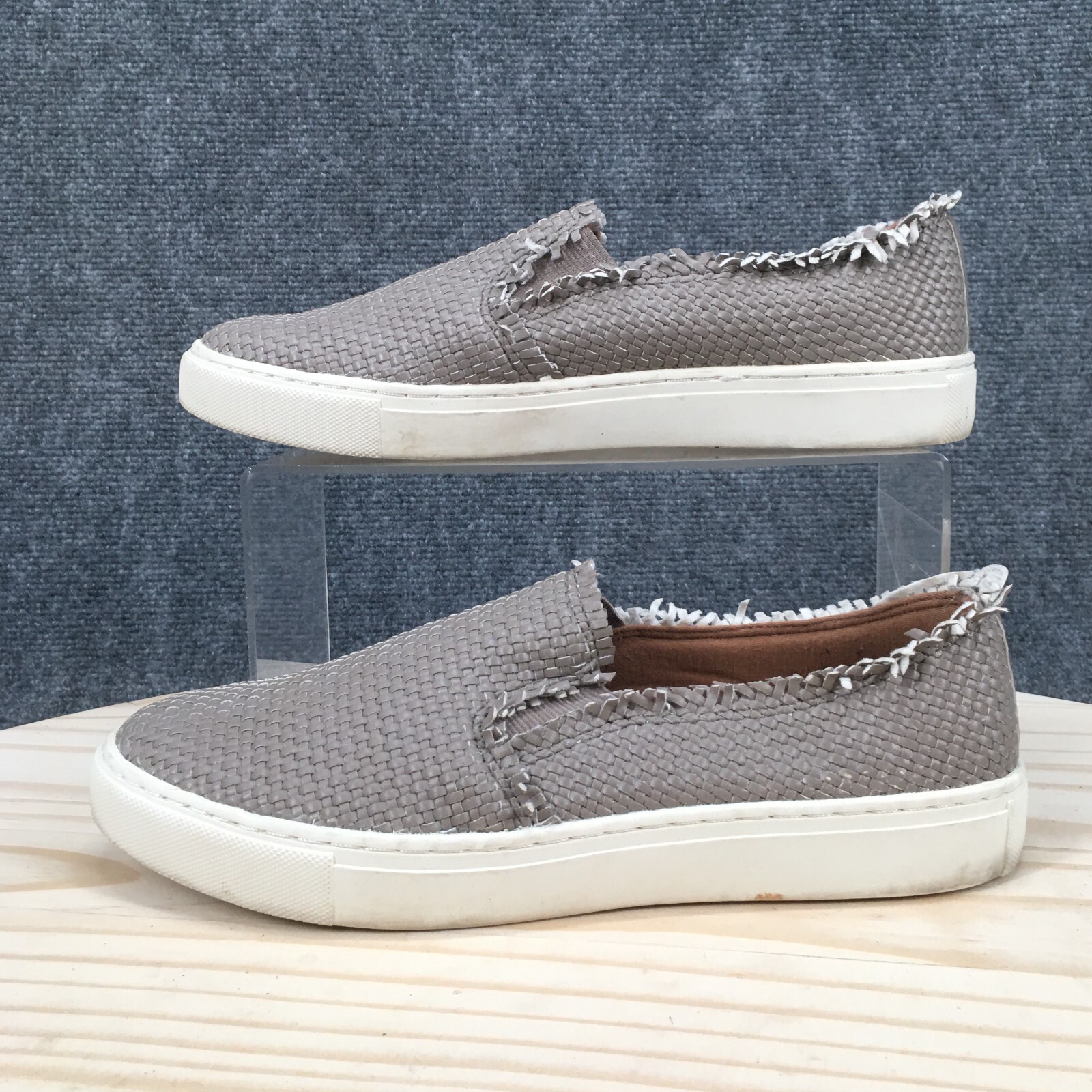 Indigo Rd Shoes Womens 6 M Kicky Slip On Sneakers Gray Woven Comfort Round Toe