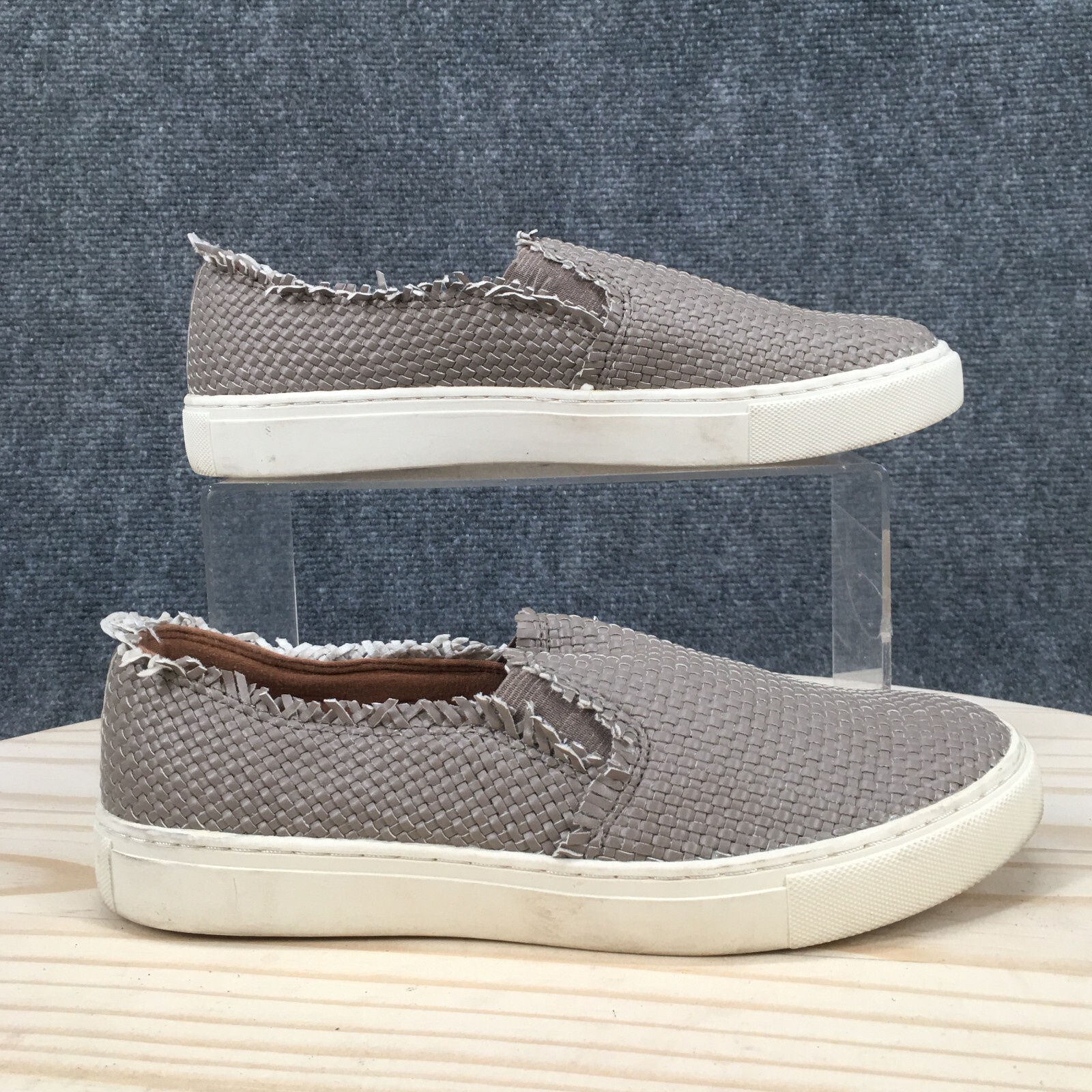 Indigo Rd Shoes Womens 6 M Kicky Slip On Sneakers Gray Woven Comfort Round Toe