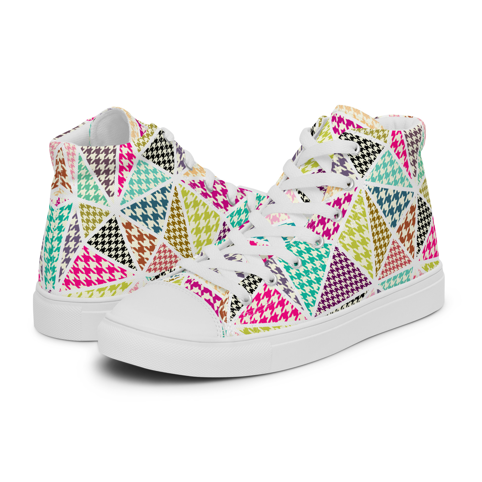 Geometric Graphic Print Women’s high top canvas shoes