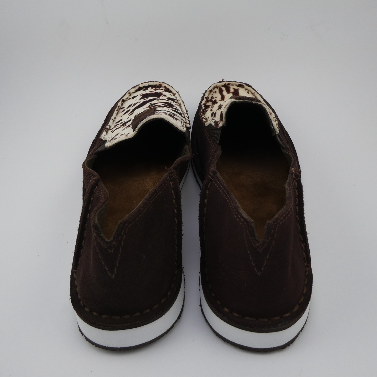 Ariat Cruiser Boat Shoe Leather Loafer Chocolate Chip Suede/Spotted Hair US: 7.5