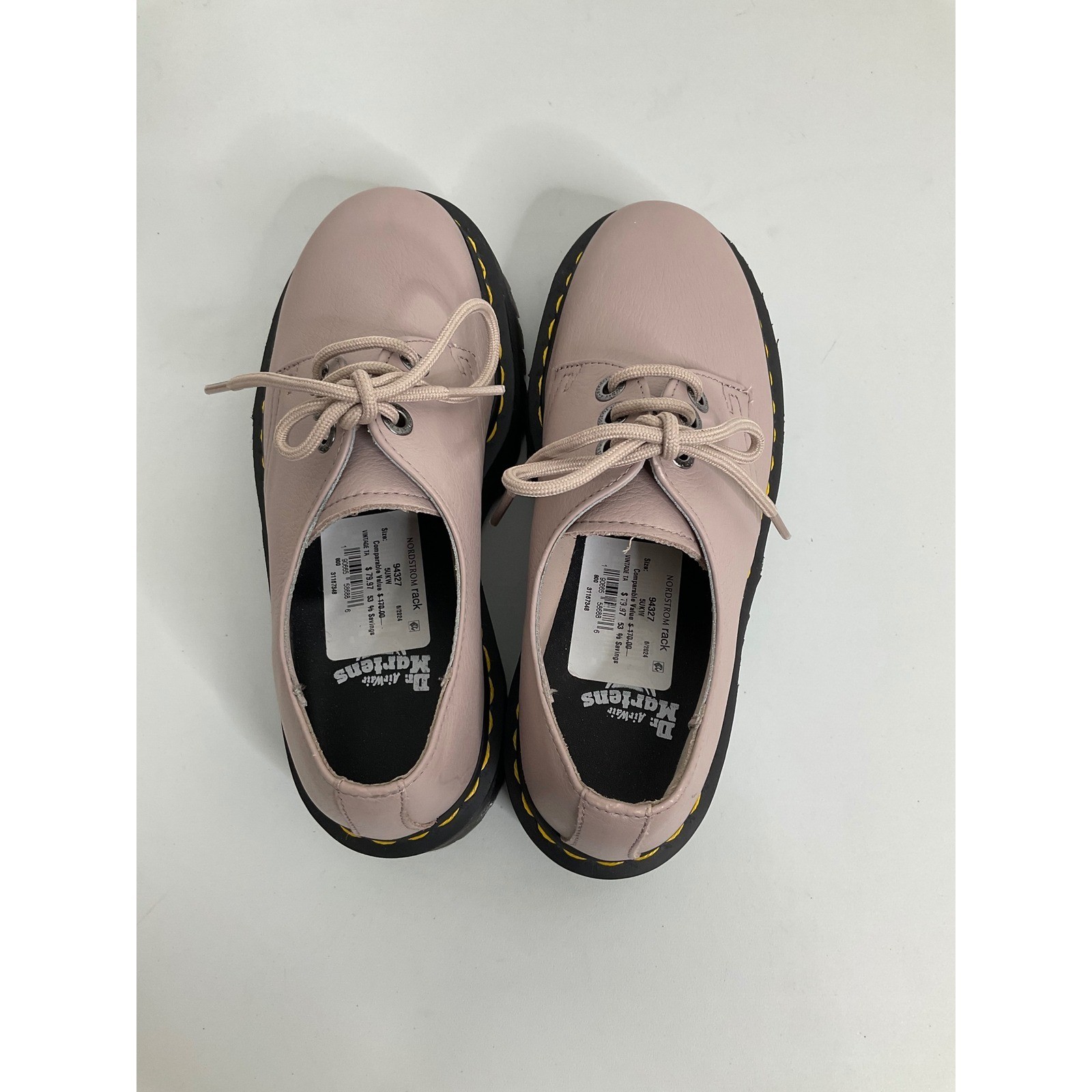 Dr. Martens 8053 Quad Platform Oxford Shoes Vintage Taupe Pisa Leather 31167