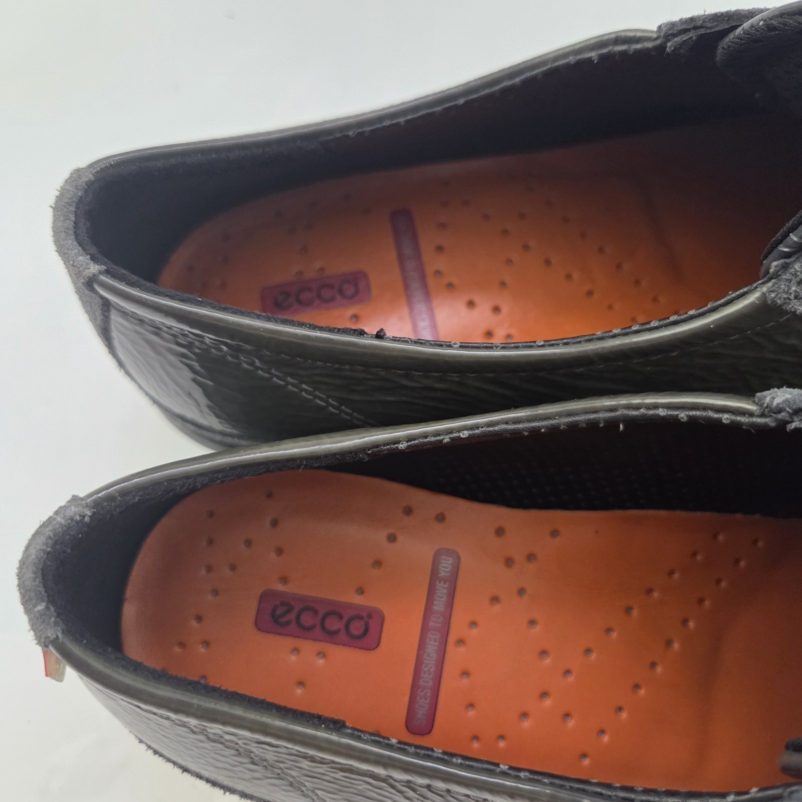 ECCO Sneakers Womens Size 40 US 9 Gray Blue Leather Hook & Loop Strap Comfort