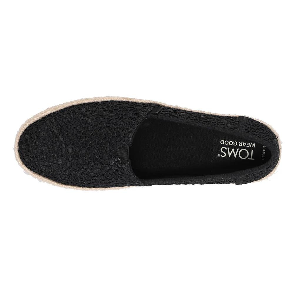 NEW!!! $85 TOM’S WOMEN “VALENCIA” TEXTILE SLIP ON ESPADRILLES BLACK SIZE 9M(40)