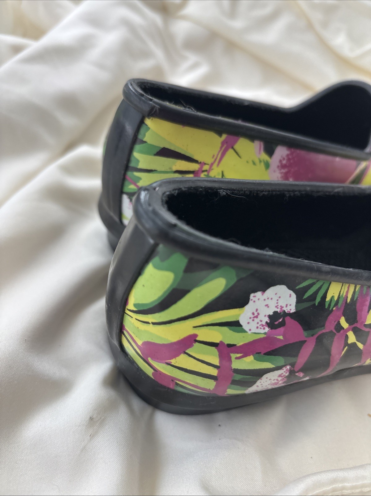 Women’s Cougar Rubber Rain/ Garden Shoes Boots 7.5 Floral Tropical Print