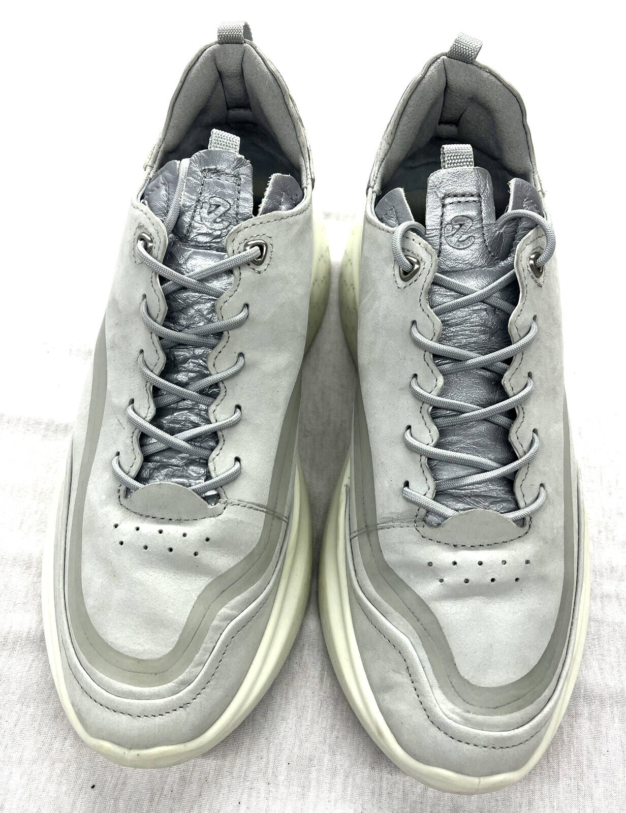 Women New ECCO PHORENE Gray Lace-Up Casual/Activewear Comfort Shoes size 8- 8.5