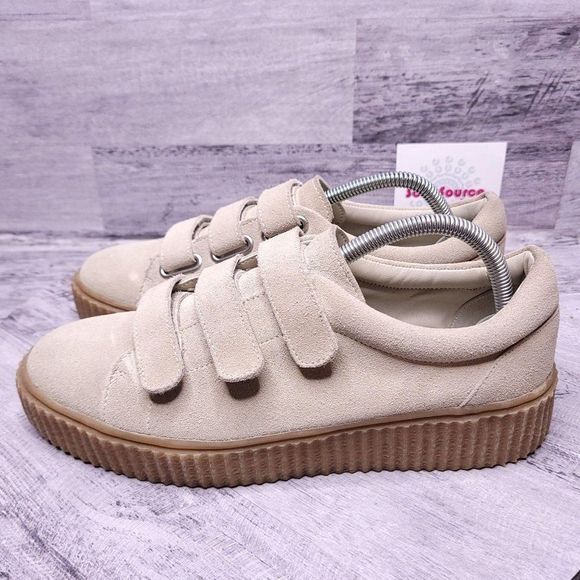 Urban Outfitters Hollie Suede Creeper Platform Sneaker Tan Women’s sz 10