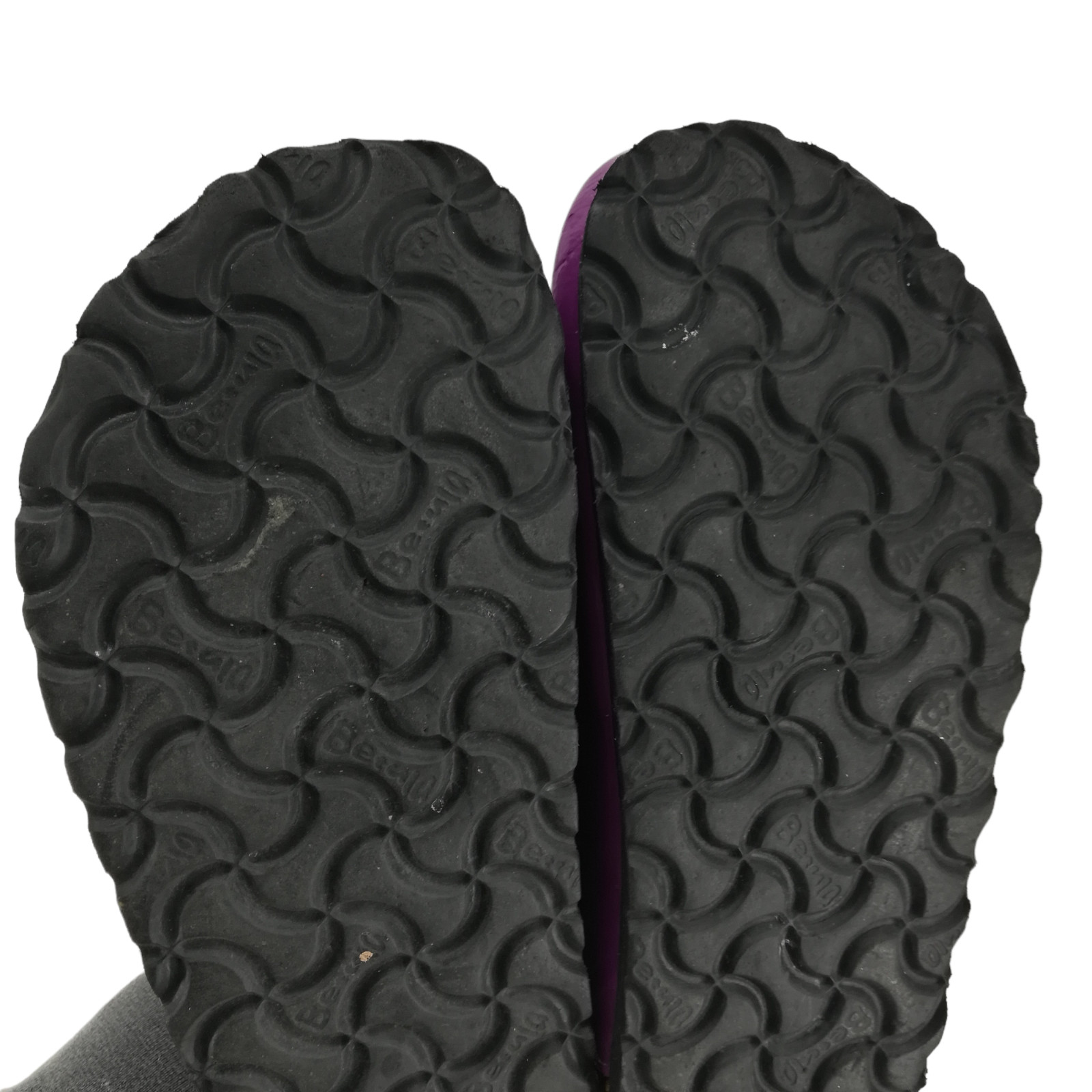 Betula Birkenstock Purple Slip On Leather Clogs Size 38 US 7 Flower Perforated