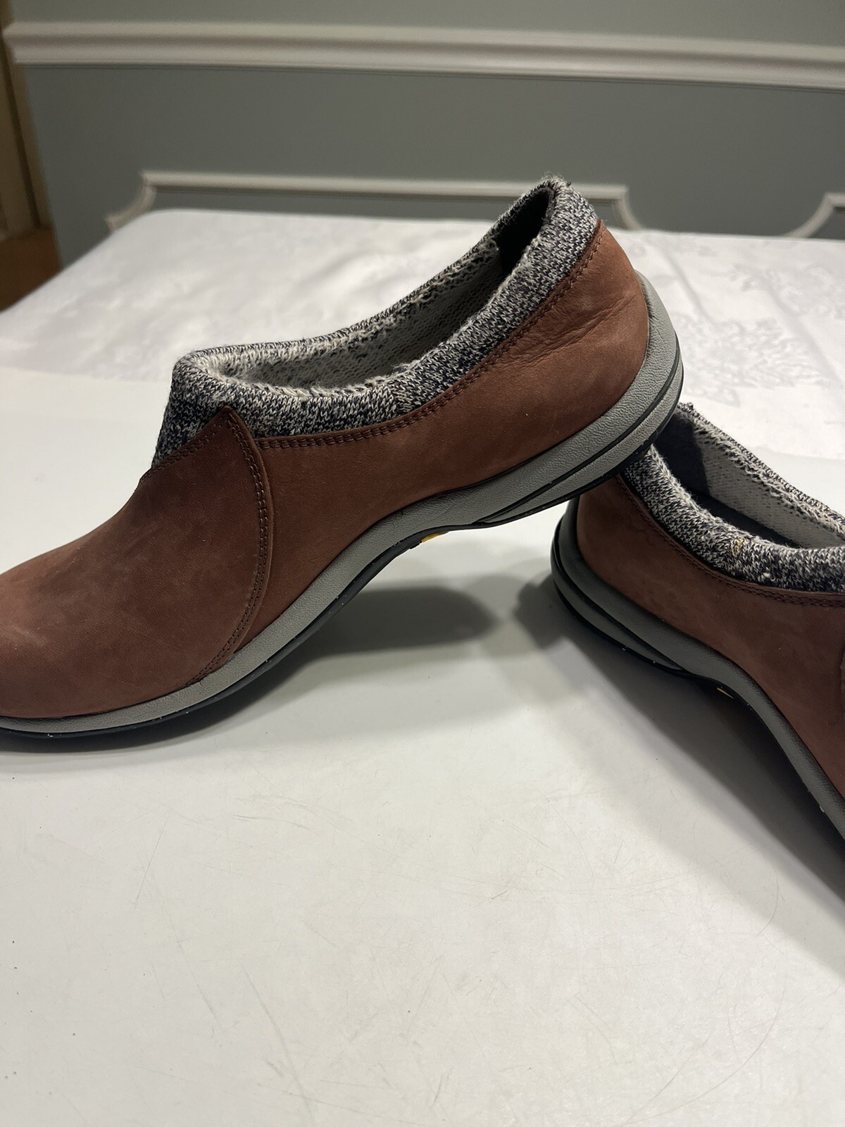 Timberland Smartwool Brown Leather Waterproof Vibram Ecostep Slip On Shoes 7.5M