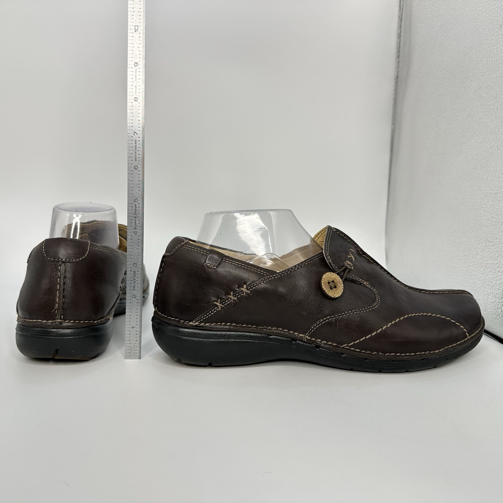 Clarks Un Loop Slip On Loafer Women Size 10 M Unstructured Brown Leather