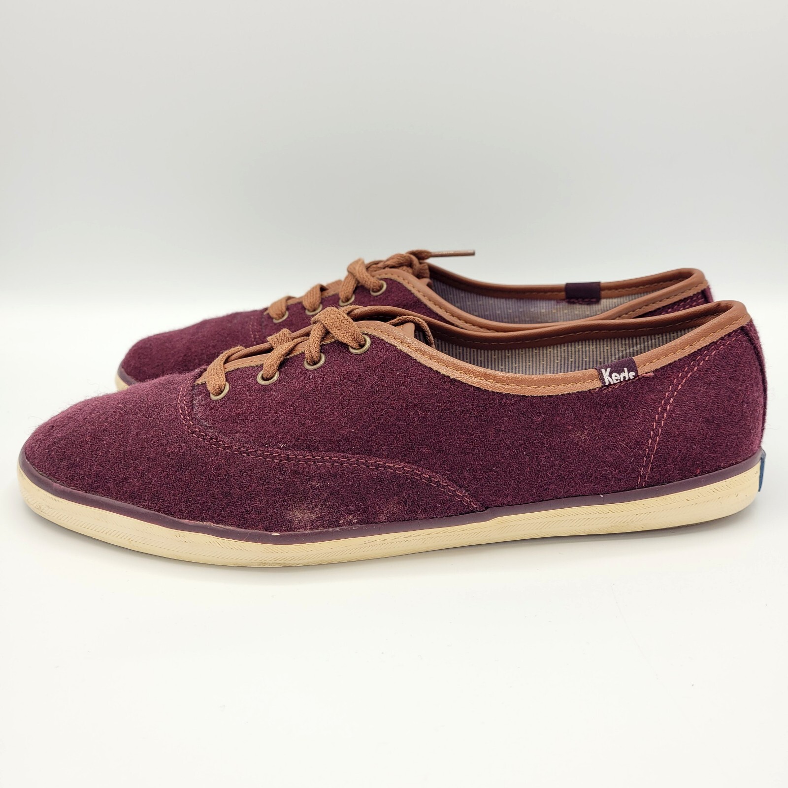 Keds Champion Wool Blend Burgundy Red Lace up Casual Sneakers Shoes Women’s 9.5