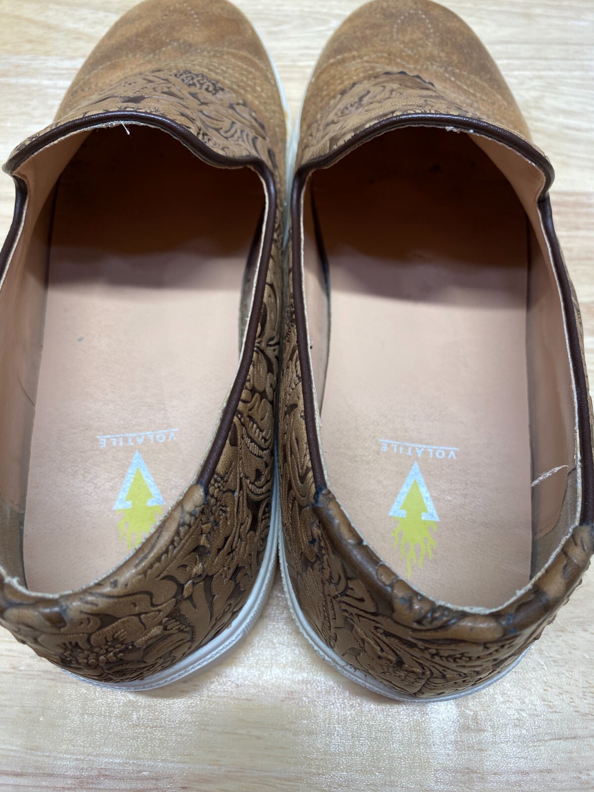 Volatile Faux Tooled Leather Rosecrans Slip on Shoe Women’s 10 Western Cowgirl