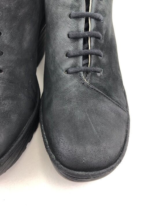 Fly London Yumi Black Suede Leather Wedge Shoes EUR 39 Womens Size 8-8.5