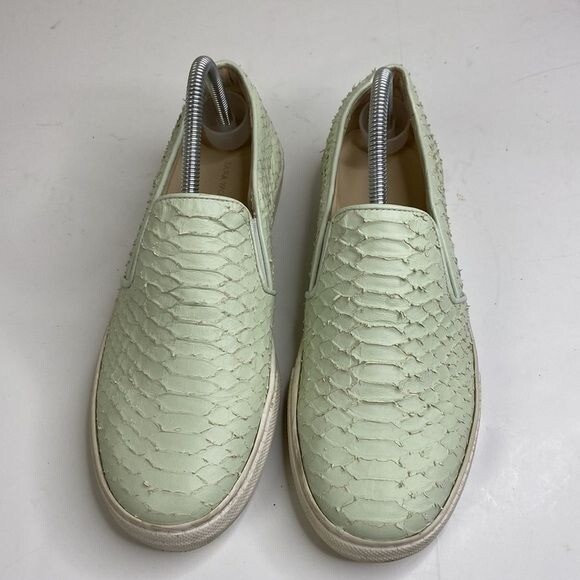 Zara Woman Textured Slip-On Sneakers In Pastel Green Size 40