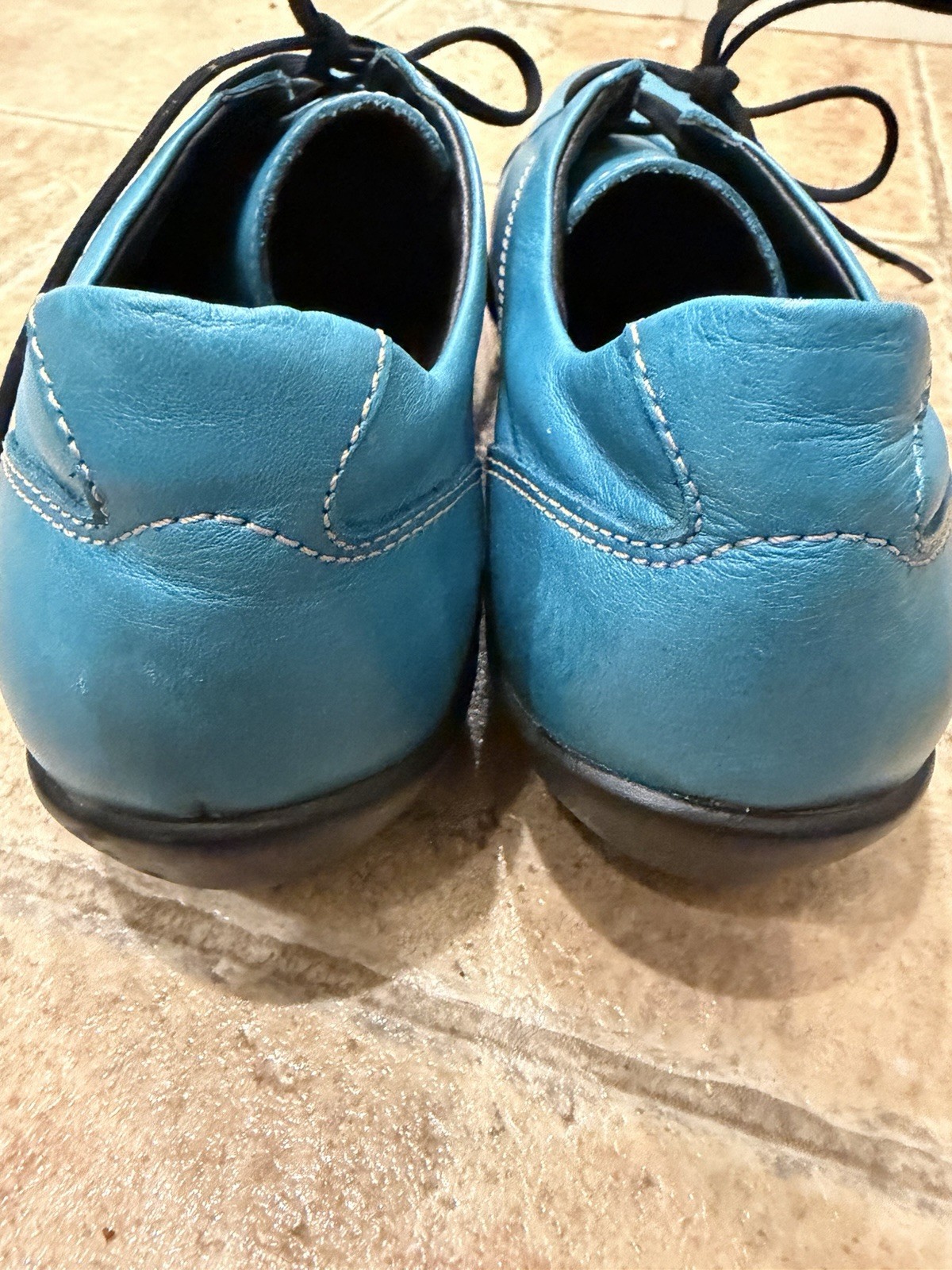 Wolky Rosa Leather Shoes Comfort Oxfords Peacock Teal blue Women Sz 42 11 EUC
