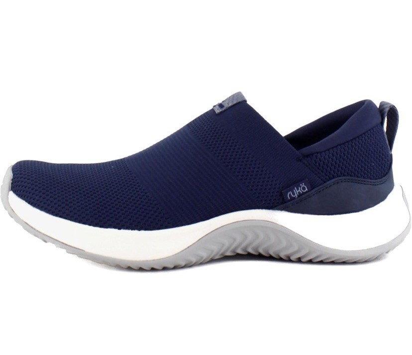 Ryka Encore Knit Sneakers Shoes ￼Womens comfort walking Slip-on Academy Blue 5 M