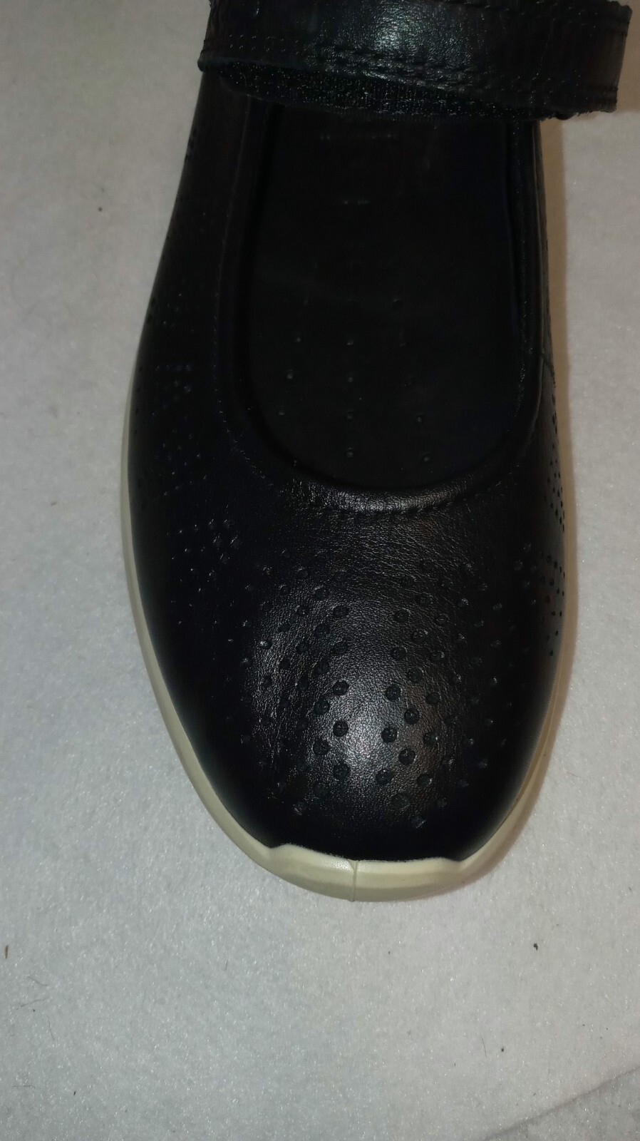 Ecco Black Leather Mary Jane Hook & Loop Shoes Size 37 / 7