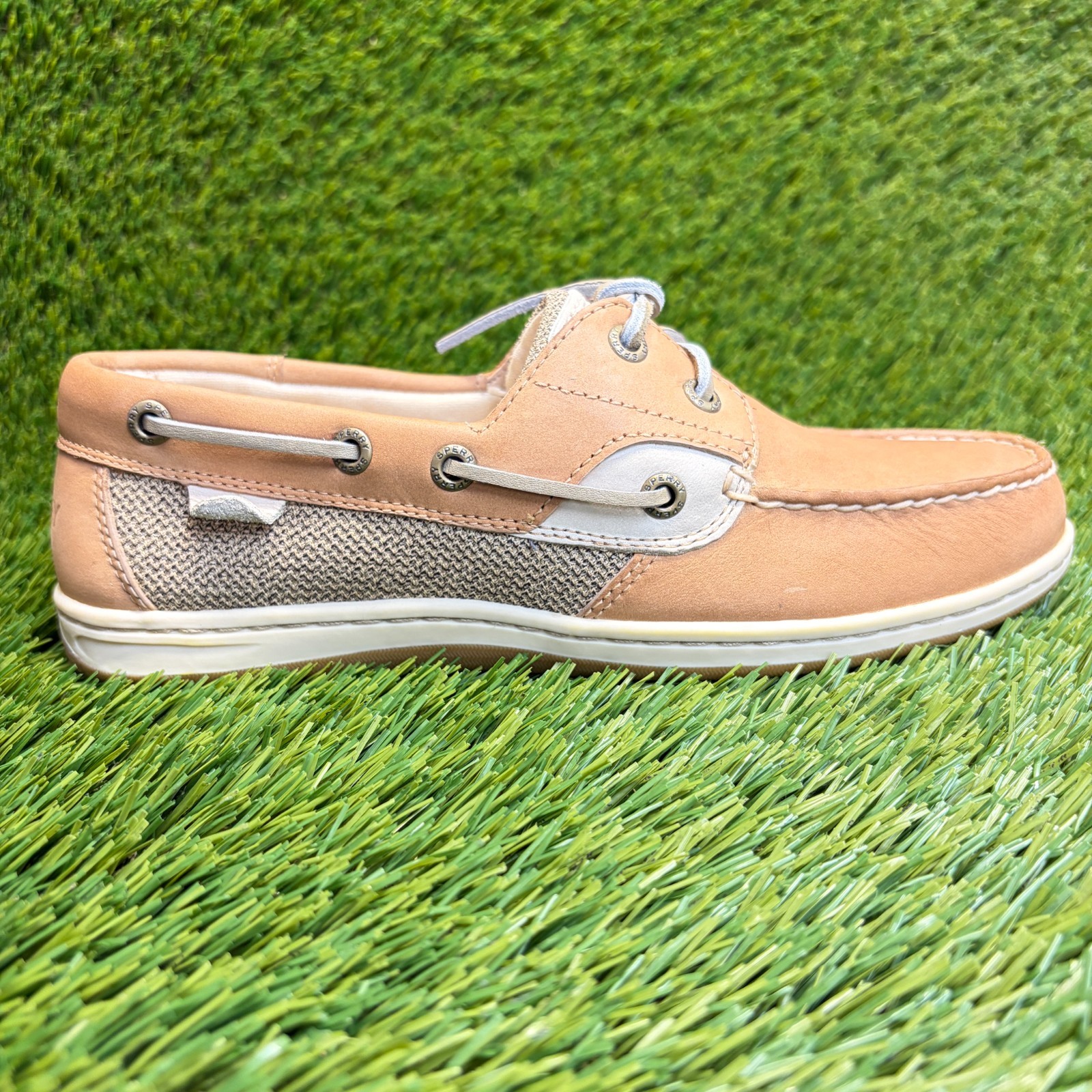Sperry Koifish Womens Size 7 Brown Beige Outdoor Leather Slip On Boat Shoes