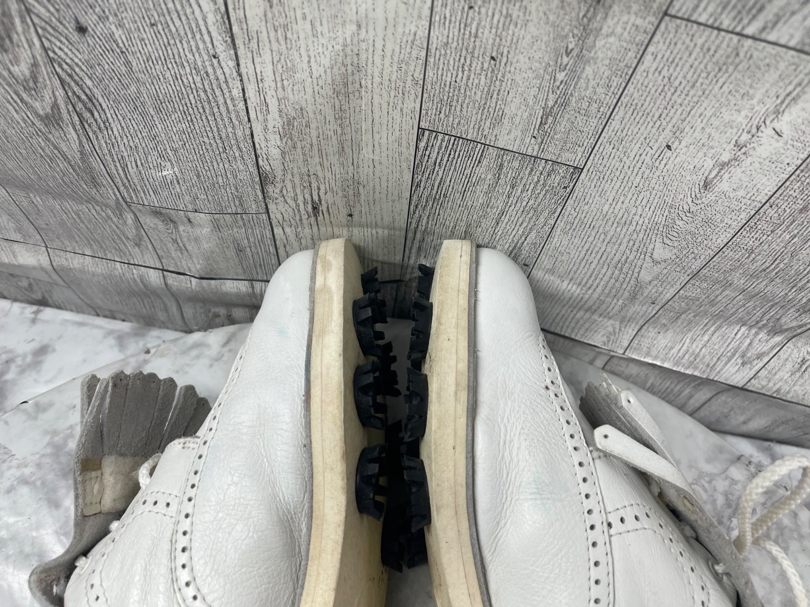 Mephisto Golf Shoes Women 8.5M Air-Relax Shoes White Leather Wingtips Kiltie