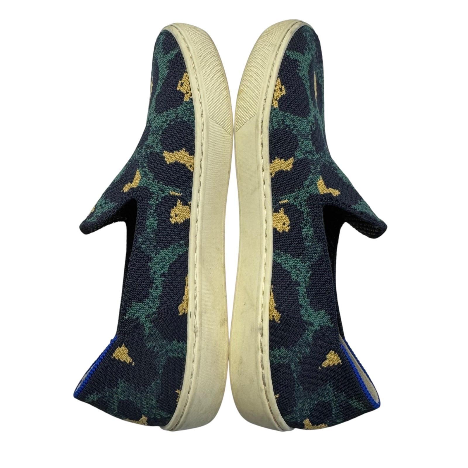 Rothy’s Animal Print Slip-On Sneakers Blue Spotted Women’s Size 7.5 US 38 EU