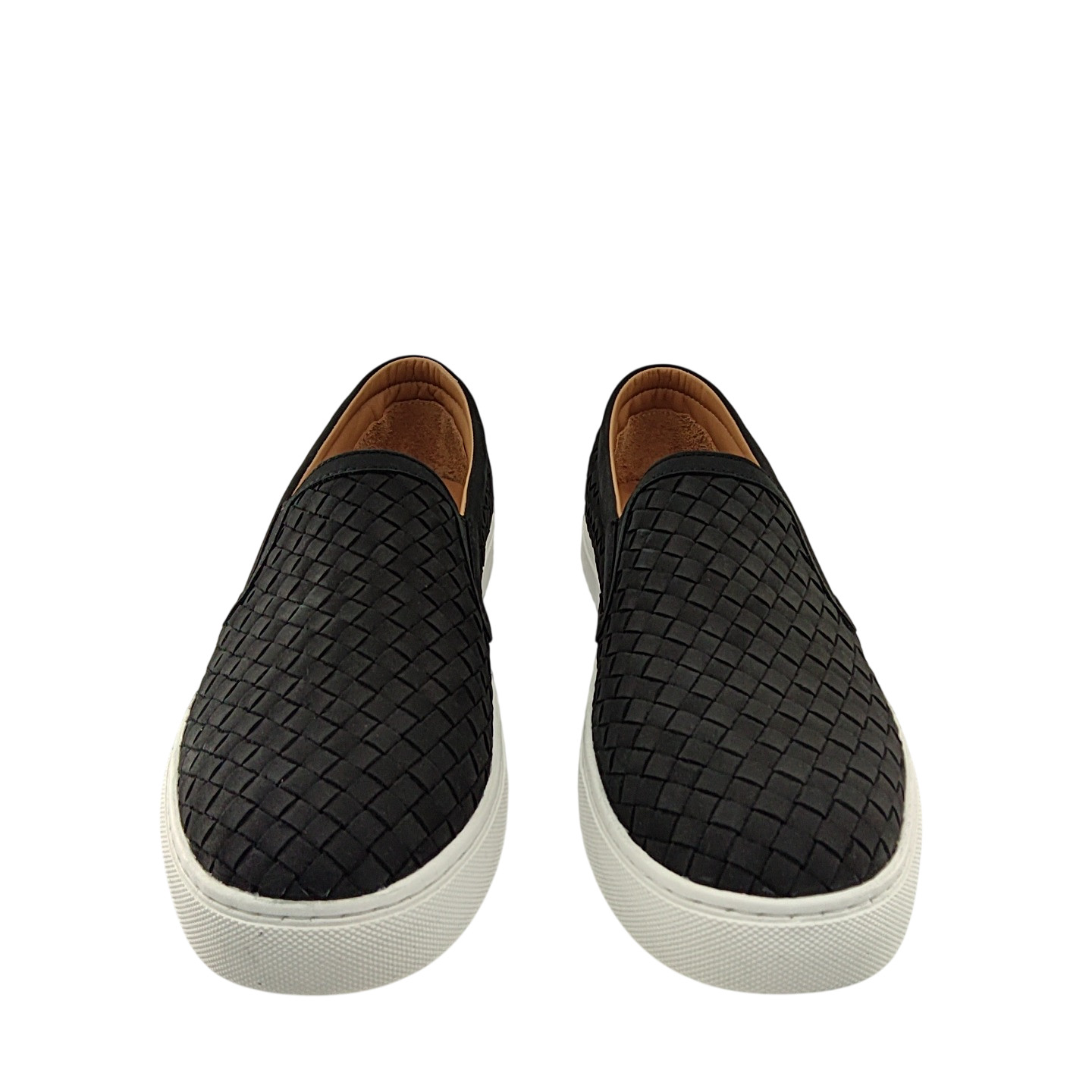 Quince Women 100% Handwoven Leather Slip On Sneaker Black 10