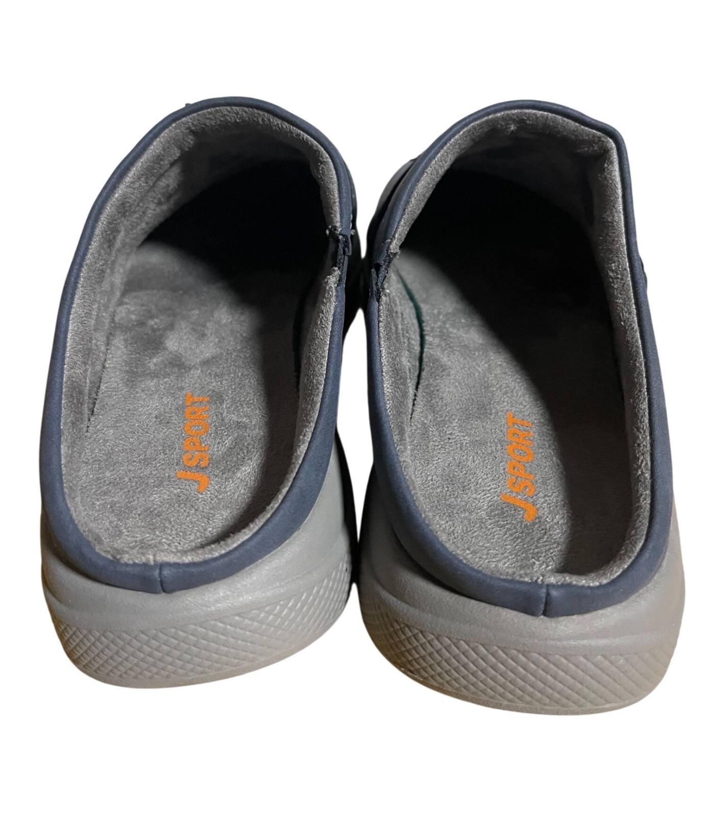 JSport by Jambu Gina Comfort Mules Womens Size 6 M Navy Blue Faux Leather Clogs