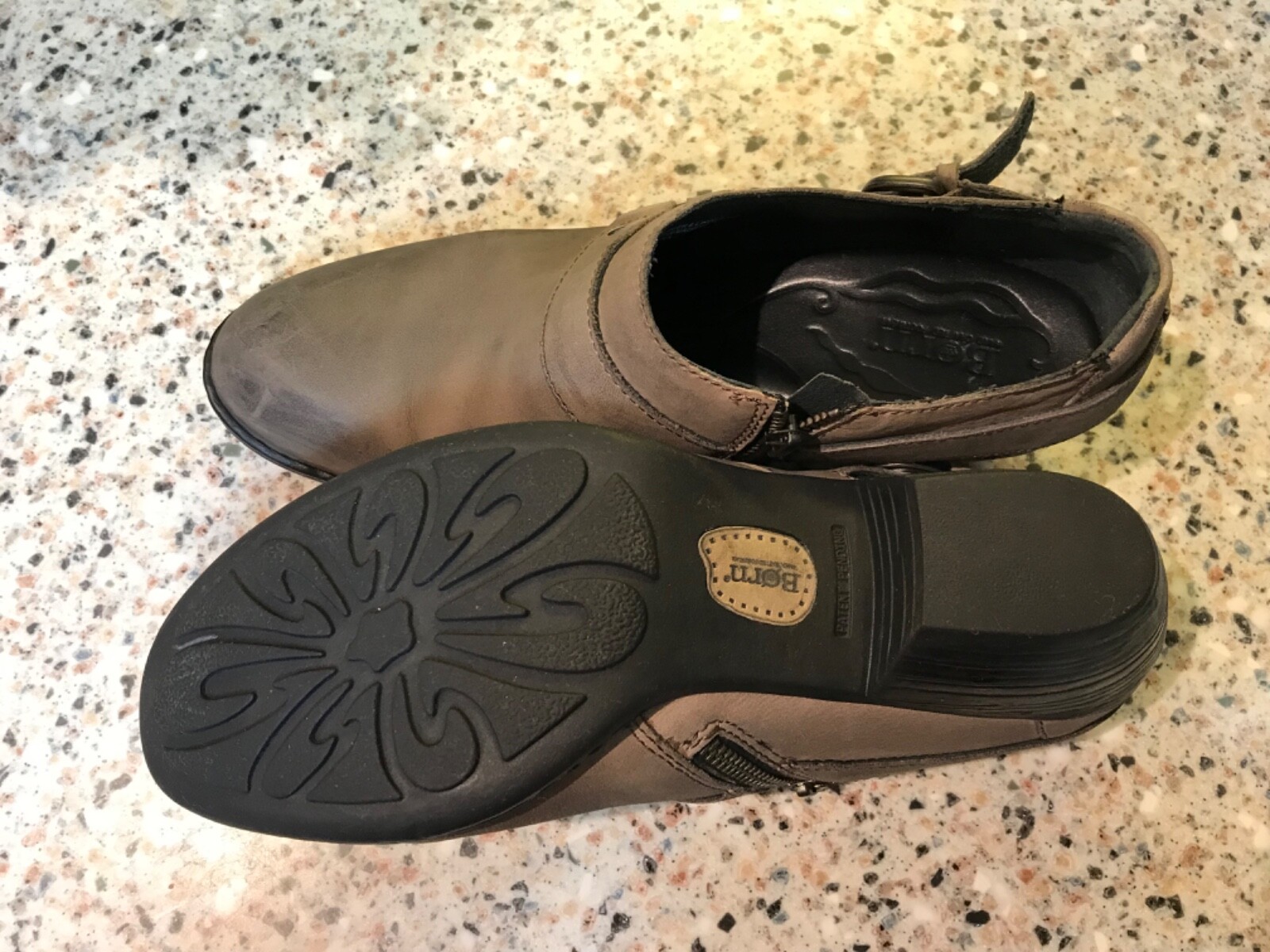 BORN COMFORT SHOES HARNESS BOOTS WOMENS SHOES SIZE 9/40.5 BOOTIES TAN/ombré