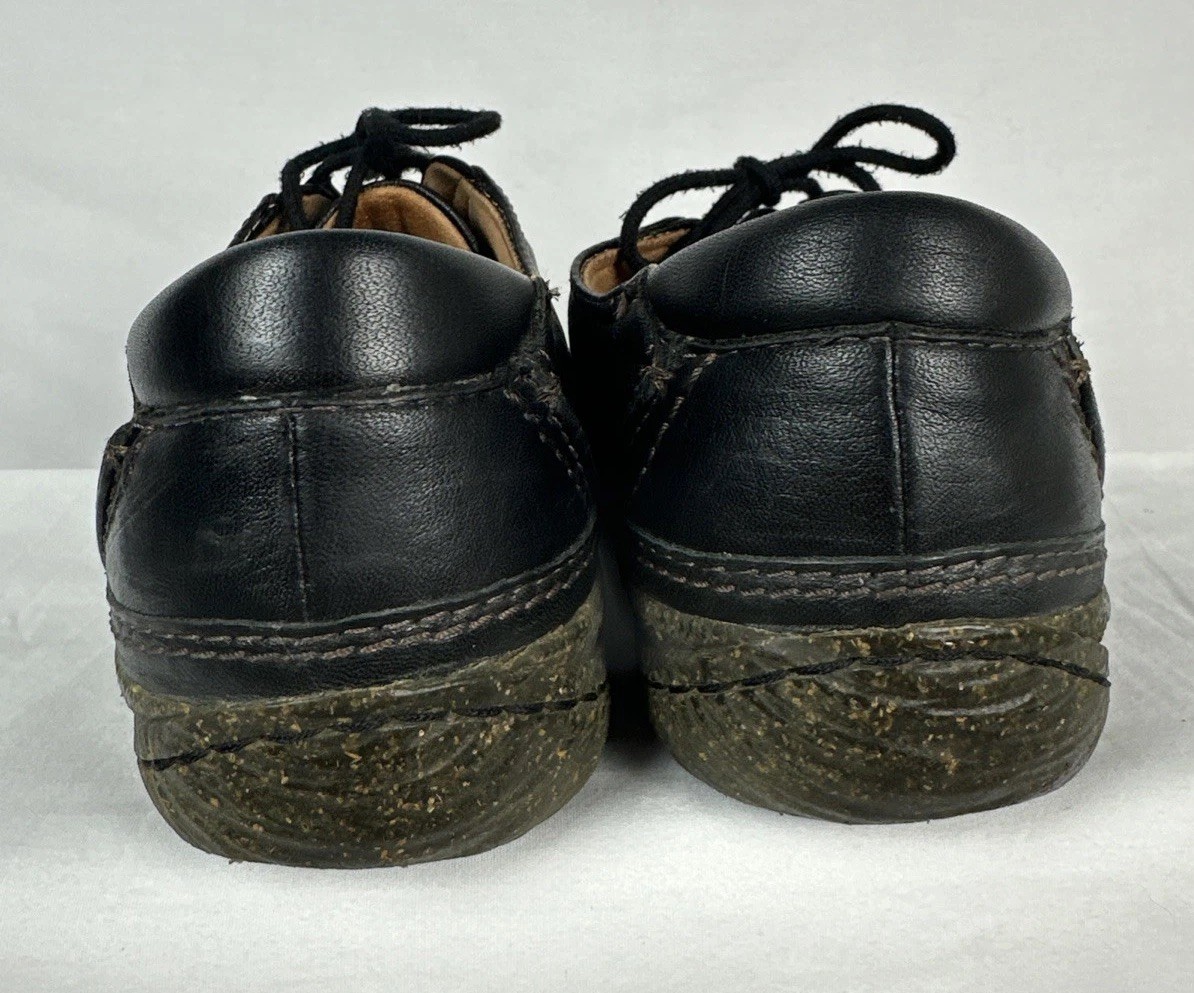 Clarks Artisan Black Leather Shoes Womens 8M Lace Up Balance Man Made