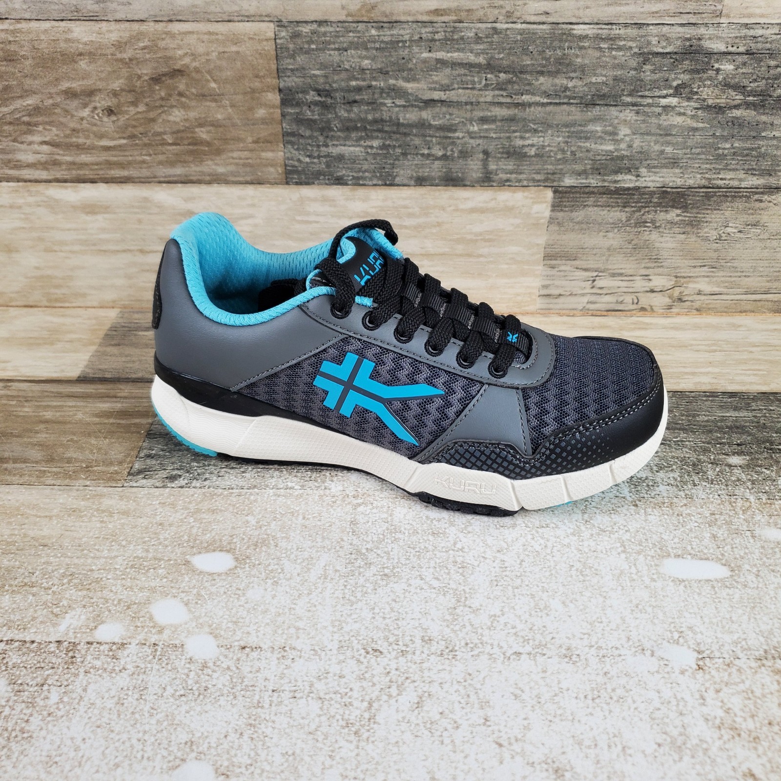 KURU Quantum Womens Shoes Sz 5 W Running Gray Blue White Mesh Lace Up Sneakers