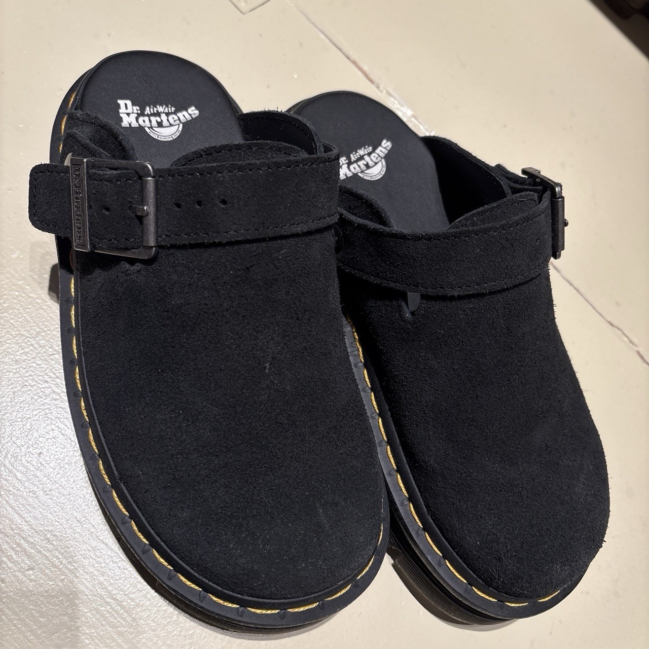 Dr. Martens Unisex Black Suede Zeb Zag Mules Size 6 US