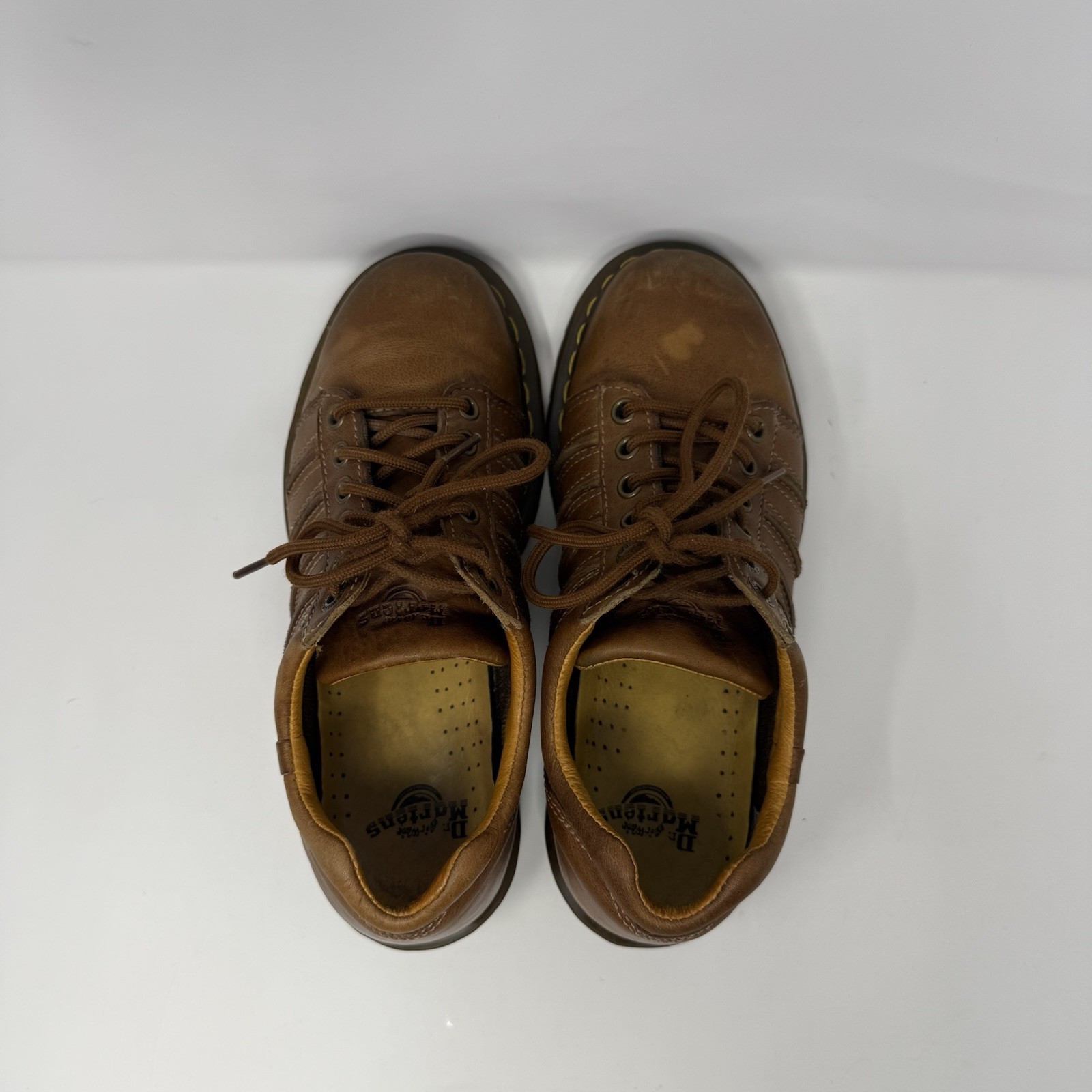 Y2K Dr Martens Chunky Oxford Shoes Brown Leather 12037 Womens Size US 7 UK 5