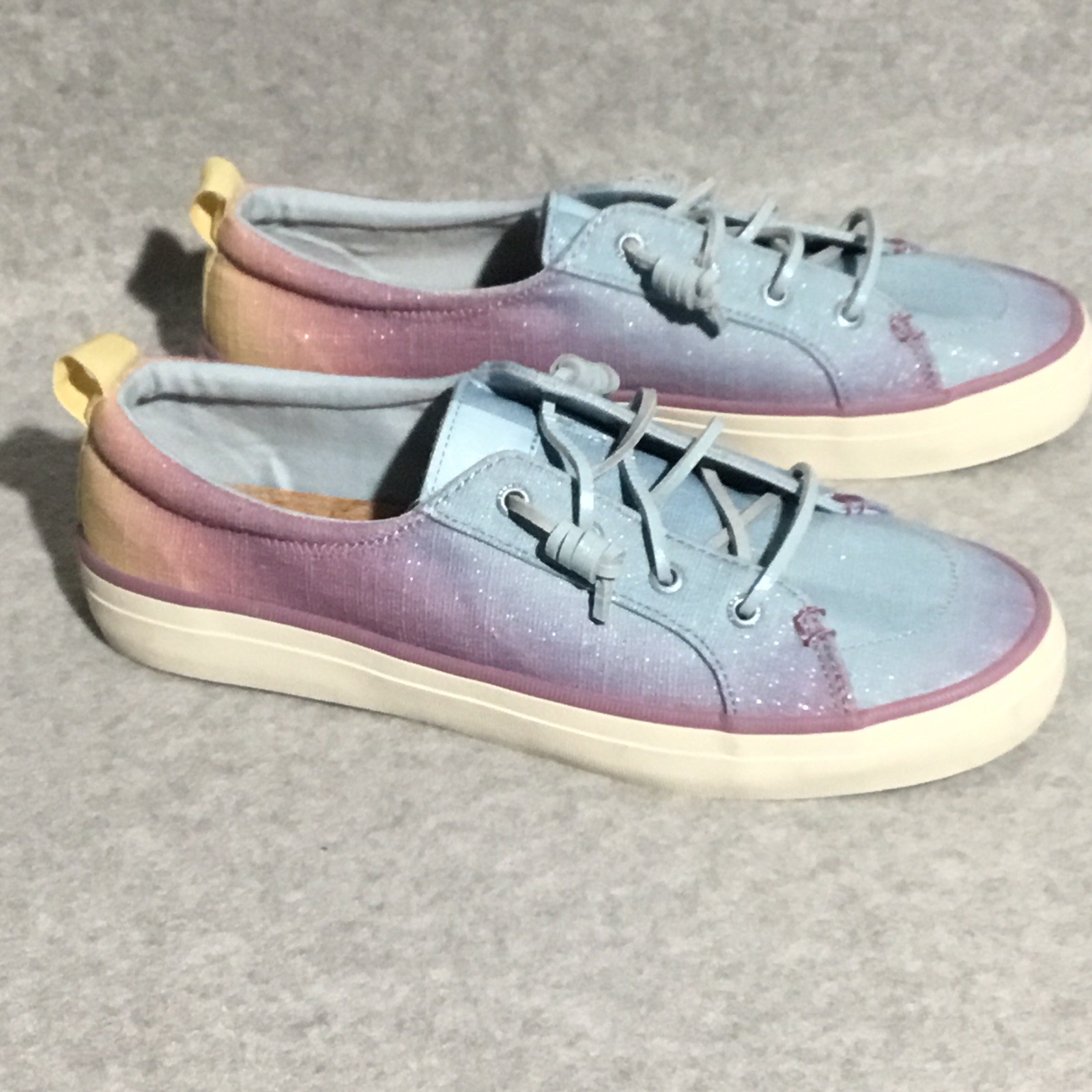 Sperry Crest Vibe Shimmer Sneakers Women’s 8.5 Blue Purple Ombré Slip On Shoes