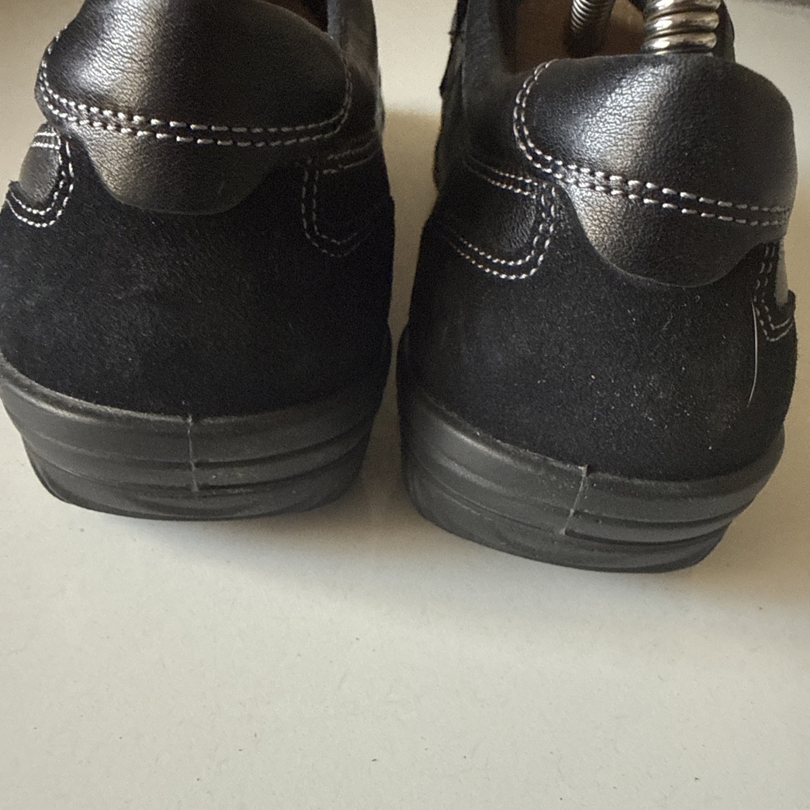 ECCO mens Comfort Black Leather Hook & Loop Straps Sneaker Size 9 US