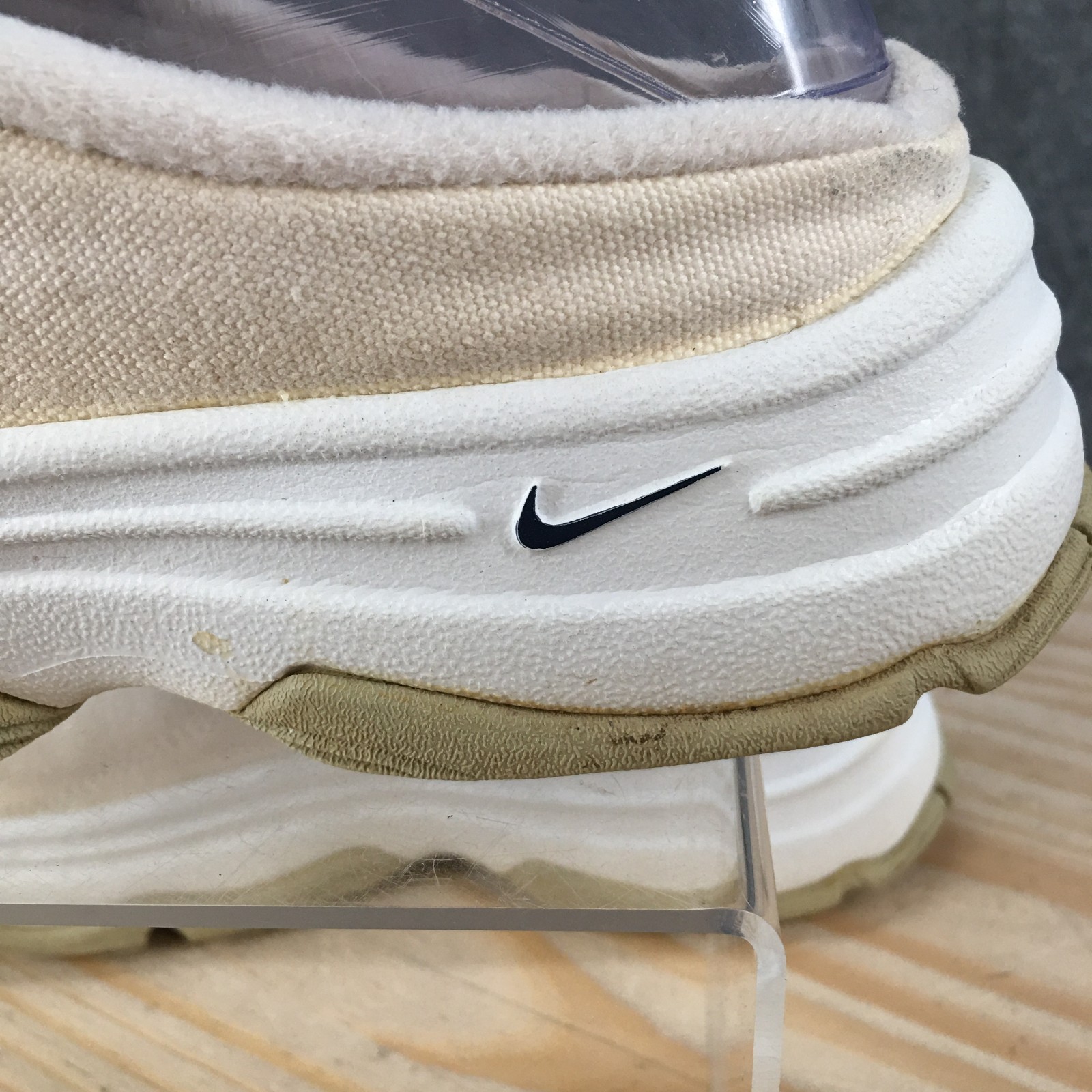 Nike Afterparty Mule Sneaker Shoes Womens 7 Casual Wedge Canvas Beige 302437-141