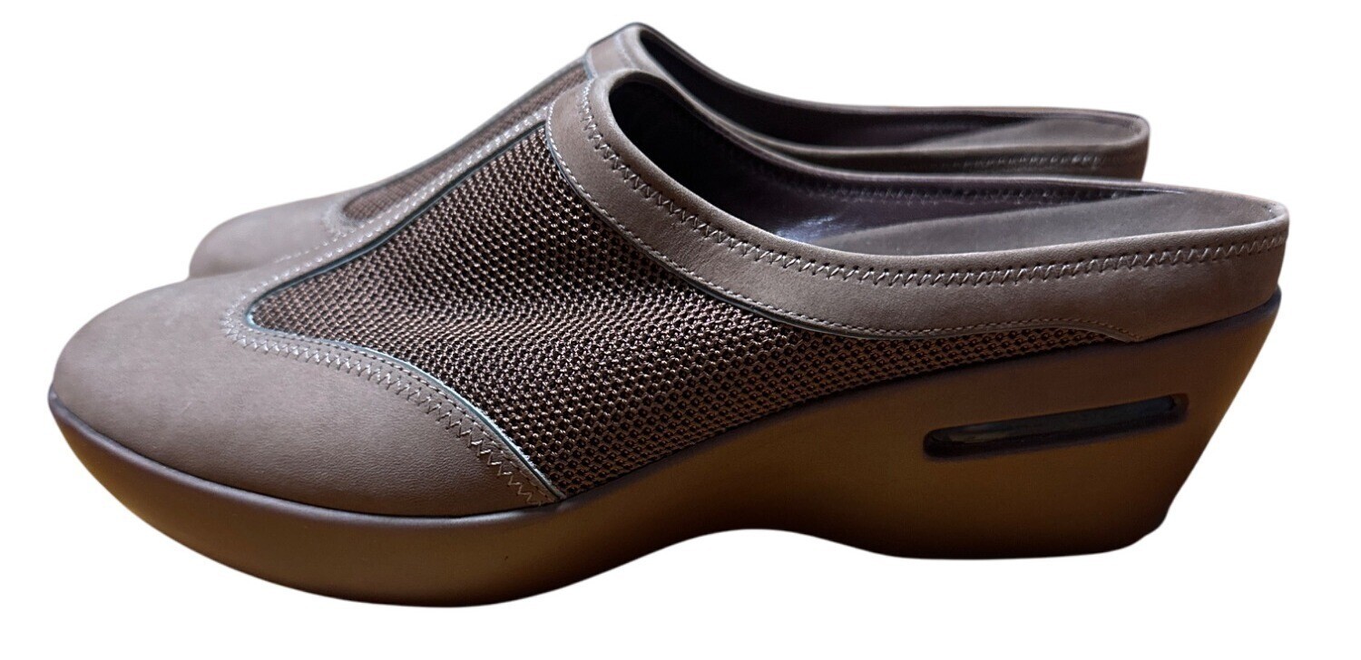 Cole Haan Air Bettie Womens Tan Mesh Slip-On Wedge Mules Size 9B
