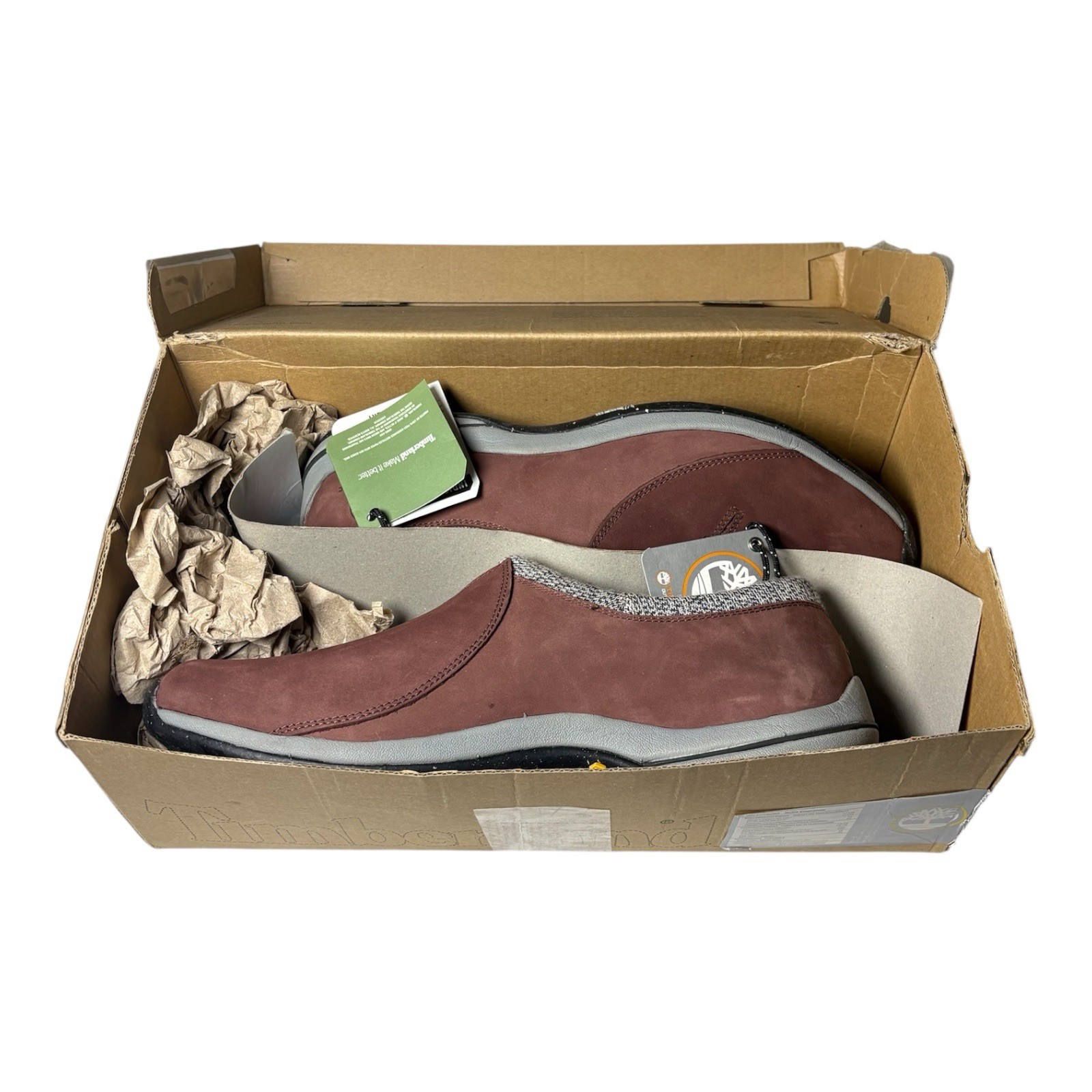 Timberland Smartwool Brown Leather Waterproof Vibram Ecostep Slip On Shoes 11