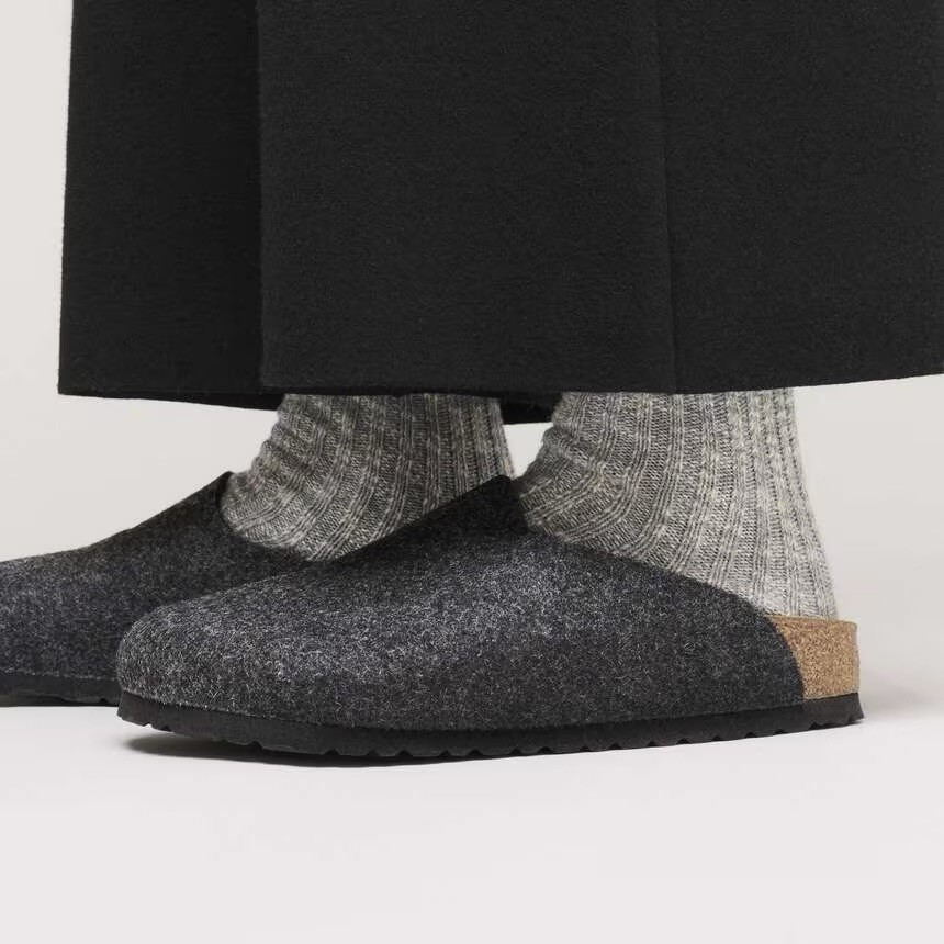 Birkenstock Amsterdam Felt Clogs Anthracite EU 39 Women’s 8 Men’s 6 Slippers